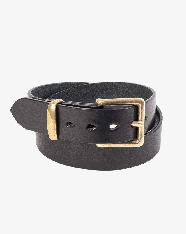 Heavy Duty "Tochigi" Leather Belt - Black sold by Iron Heart