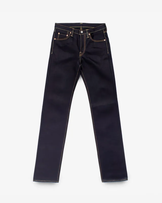 25oz Selvedge Denim Slim Straight Cut Jeans - Indigo/Black sold by Iron Heart