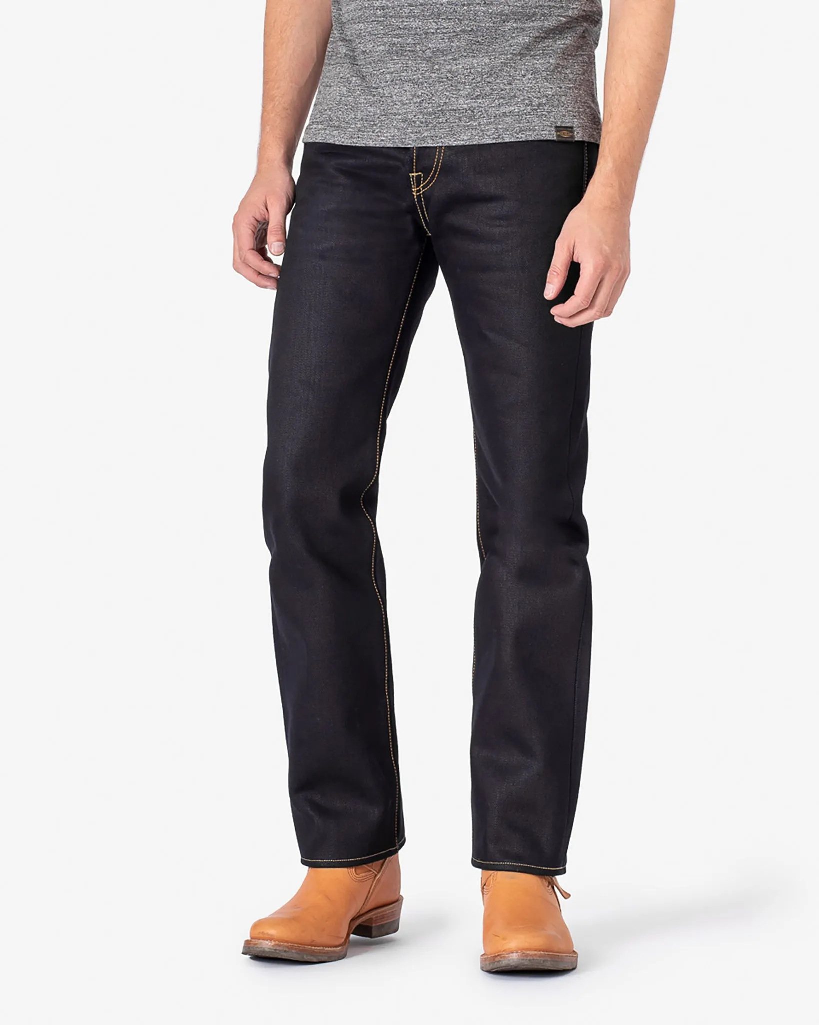 25oz Selvedge Denim Slim Straight Cut Jeans - Indigo/Black sold by Iron Heart product image thumbnail 2