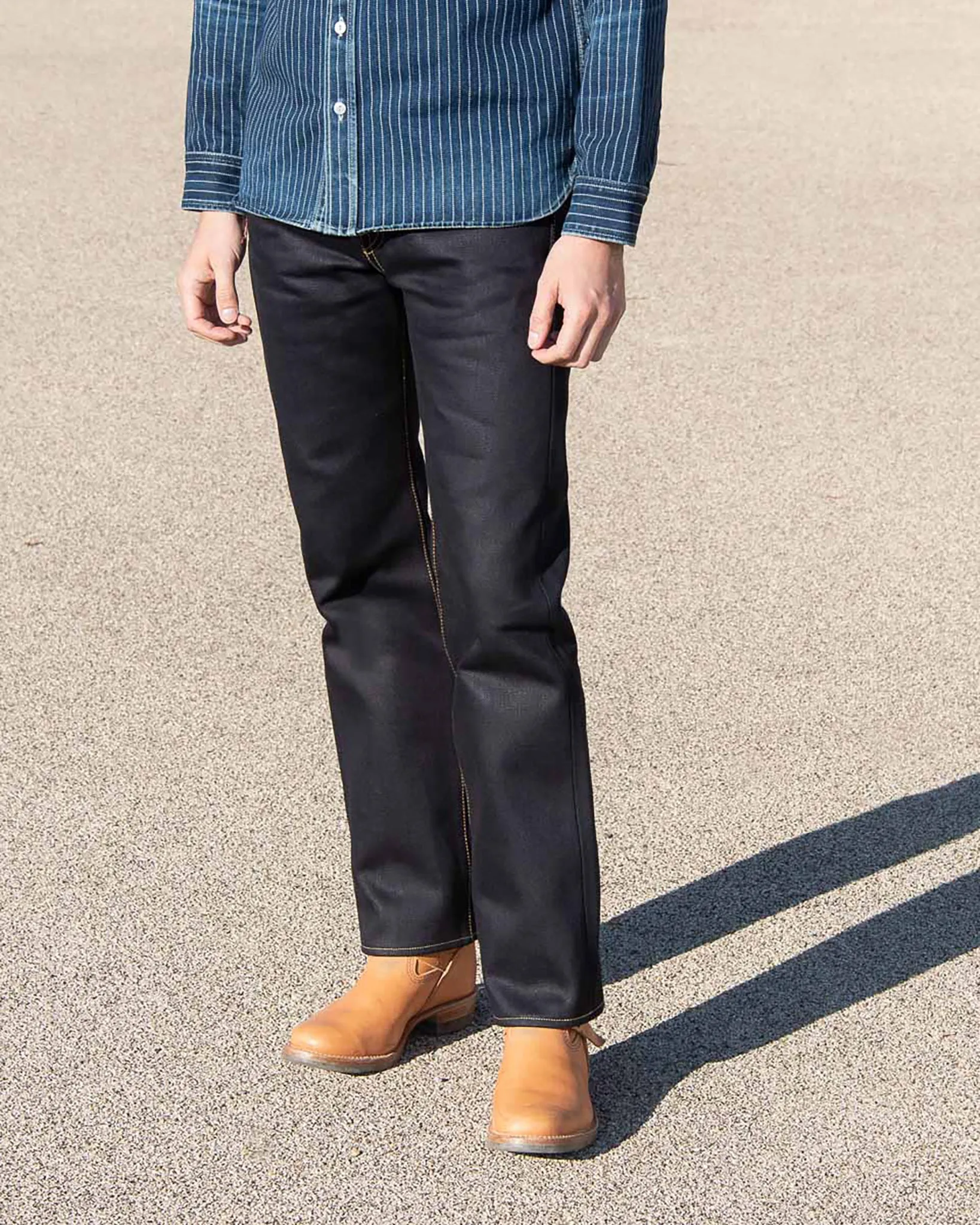 25oz Selvedge Denim Slim Straight Cut Jeans - Indigo/Black sold by Iron Heart product image thumbnail 4