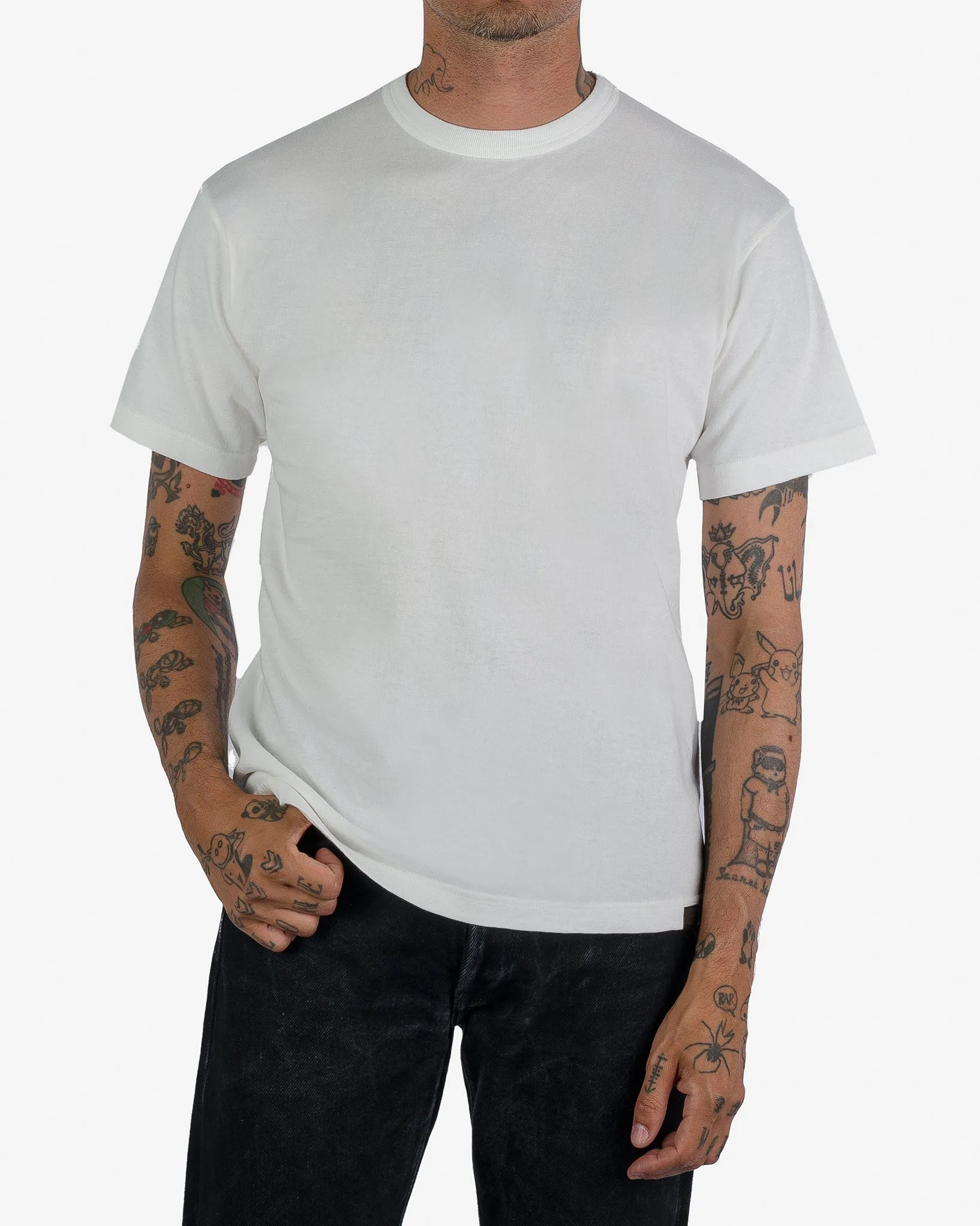 6.5oz Loopwheel Crew Neck T-Shirt with longer body - White sold by Iron Heart product image thumbnail 2
