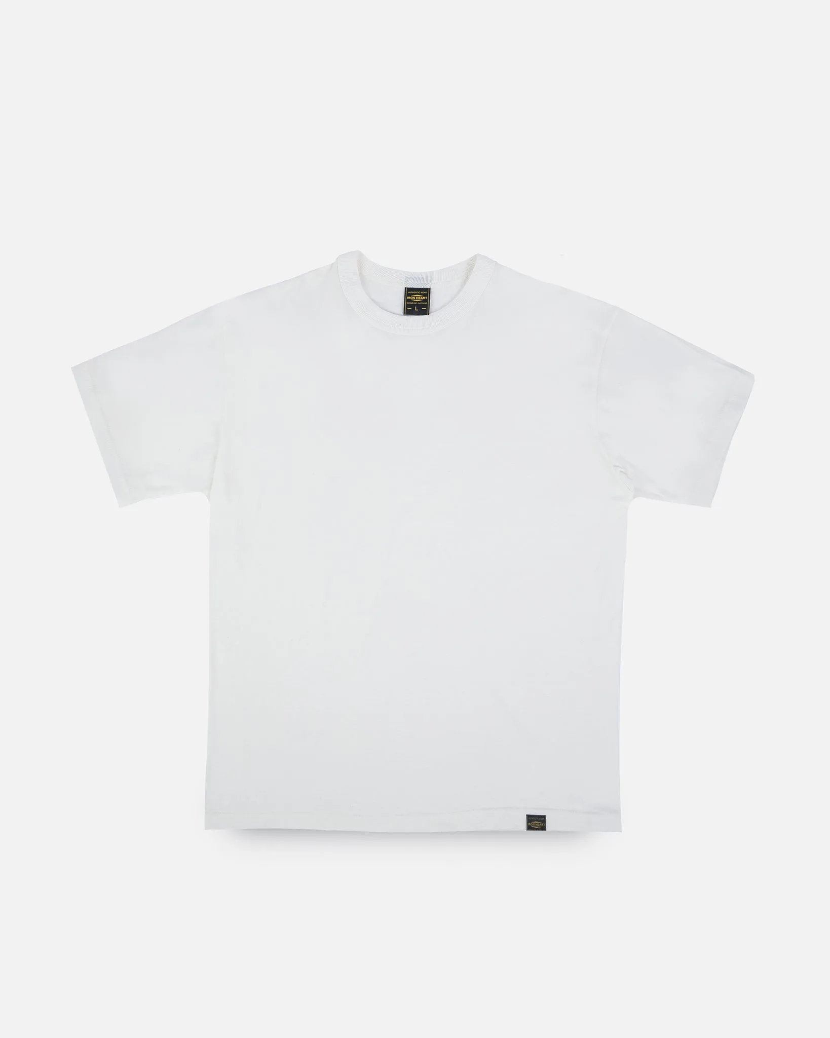 6.5oz Loopwheel Crew Neck T-Shirt with longer body - White sold by Iron Heart