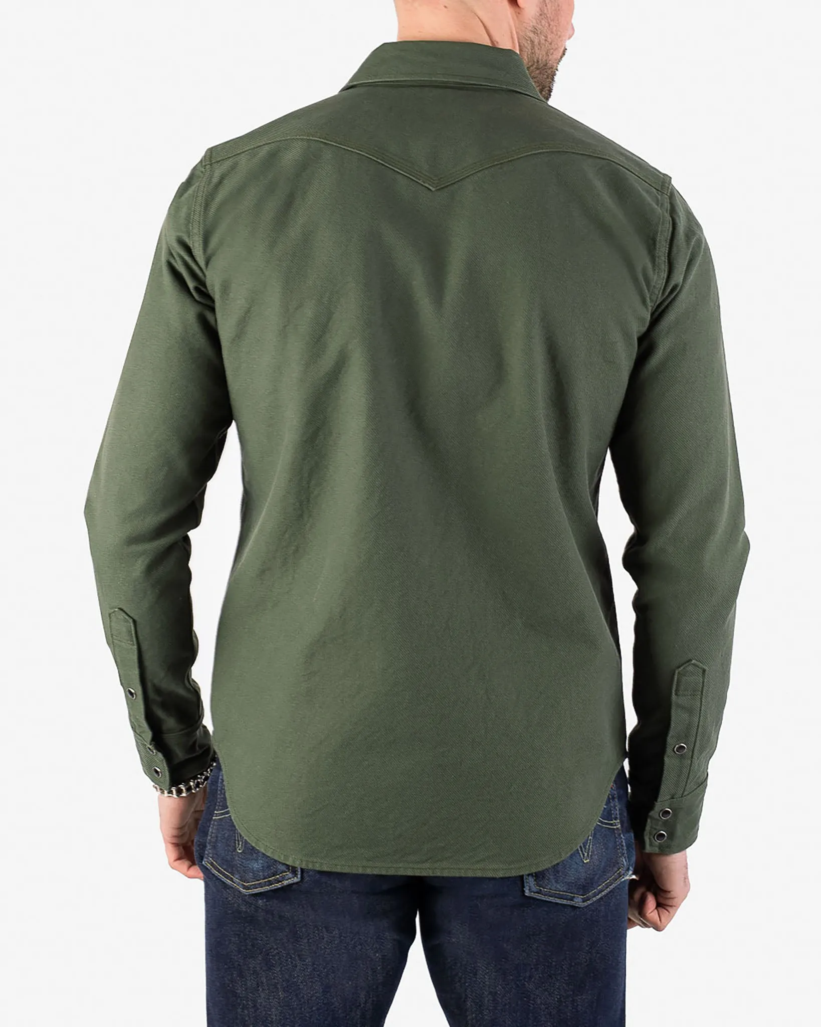 13oz Military Serge Western Shirt - Olive Drab Green sold by Iron Heart product image thumbnail 3