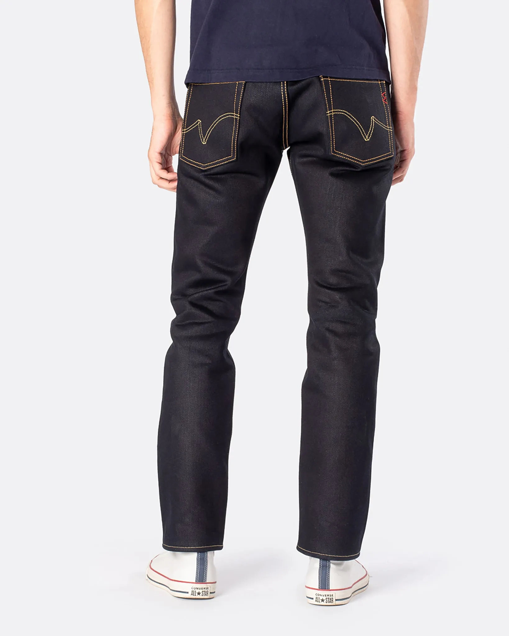 25oz Selvedge Denim Slim Tapered Cut Jeans - Indigo/Black sold by Iron Heart product image thumbnail 3