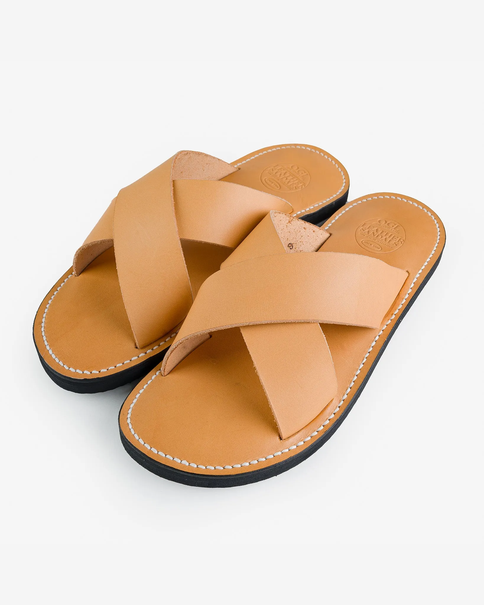OGL X Dr. Sole Leather Cross Sandals - Natural sold by Iron Heart