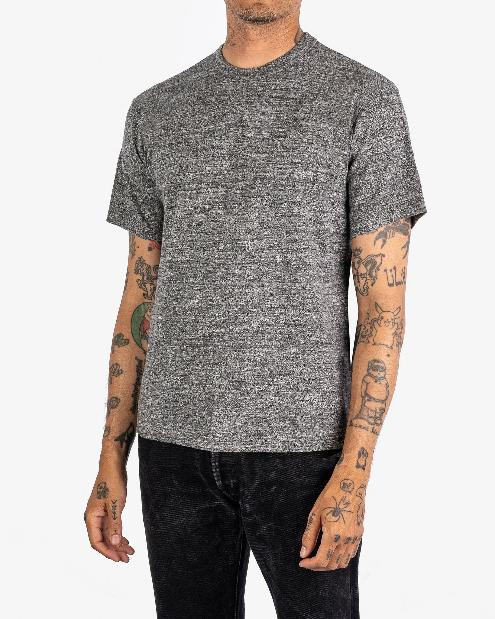 6.5oz Loopwheel Crew Neck T-Shirt - Marl Grey sold by Iron Heart product image thumbnail 2