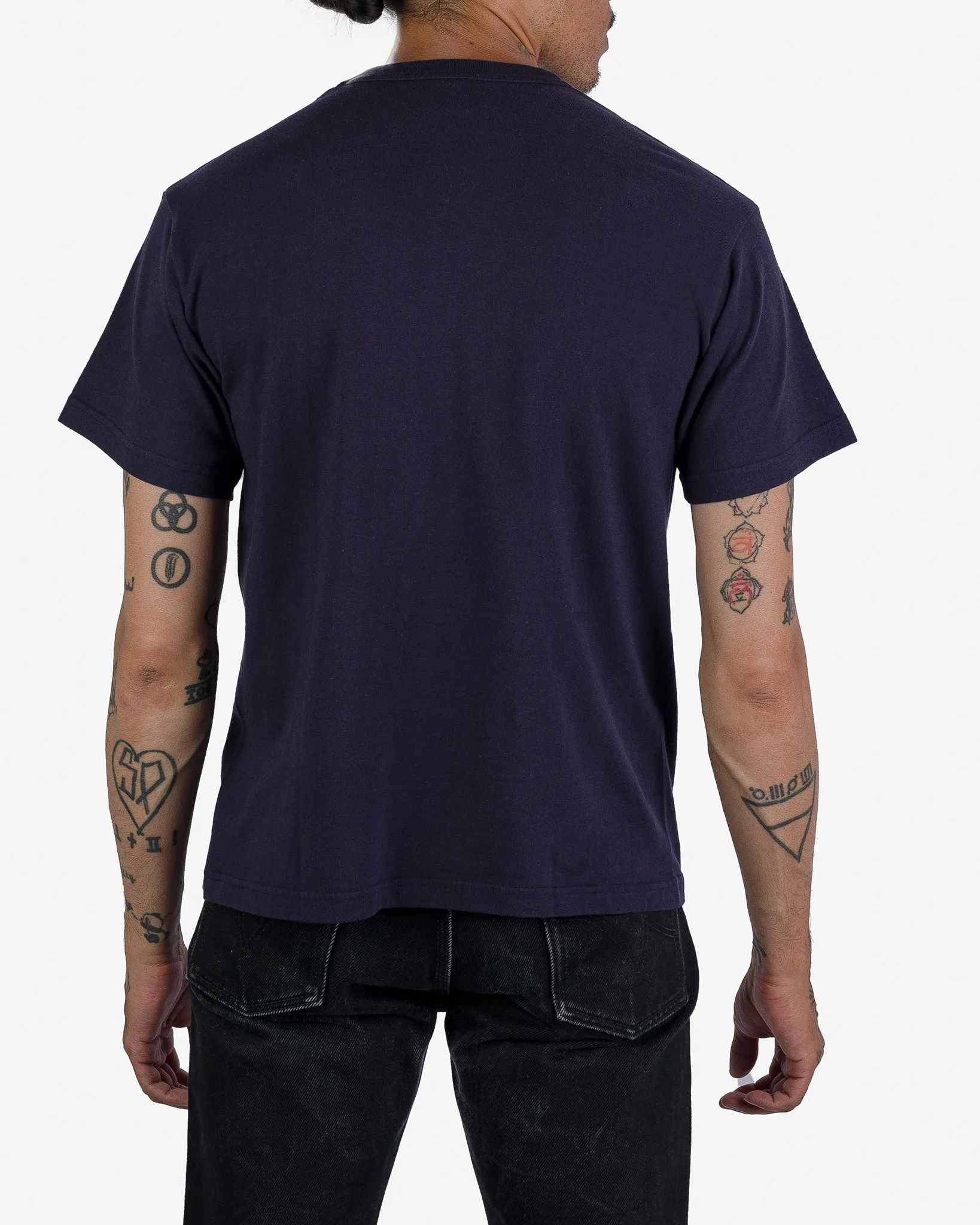 6.5oz Loopwheel Crew Neck T-Shirt - Navy sold by Iron Heart product image thumbnail 3
