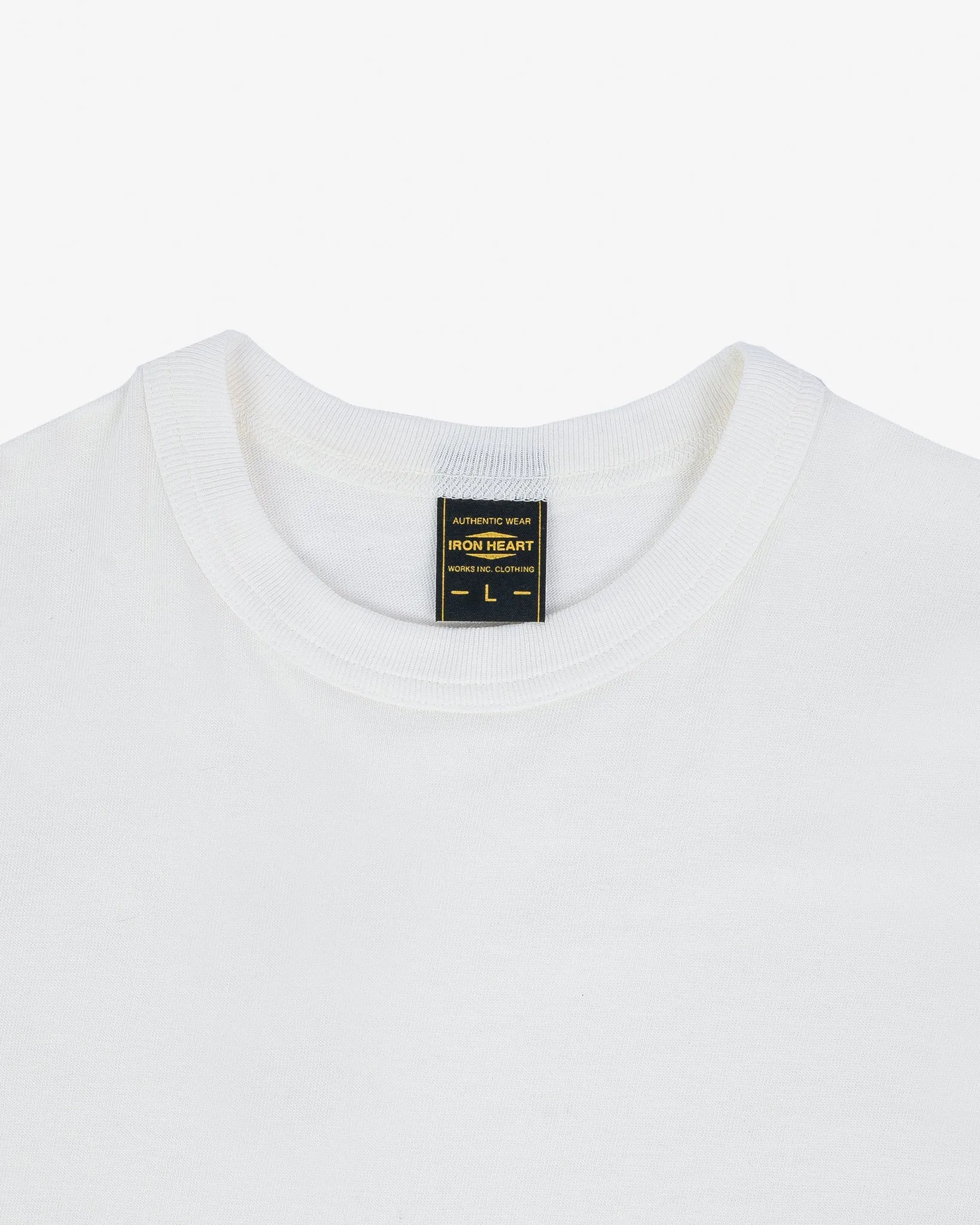 6.5oz Loopwheel Crew Neck T-Shirt - White sold by Iron Heart product image thumbnail 5