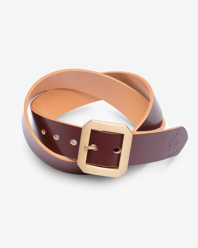 OGL Single Prong Garrison Buckle Leather Belt  - Hand-Dyed Brown sold by Iron Heart
