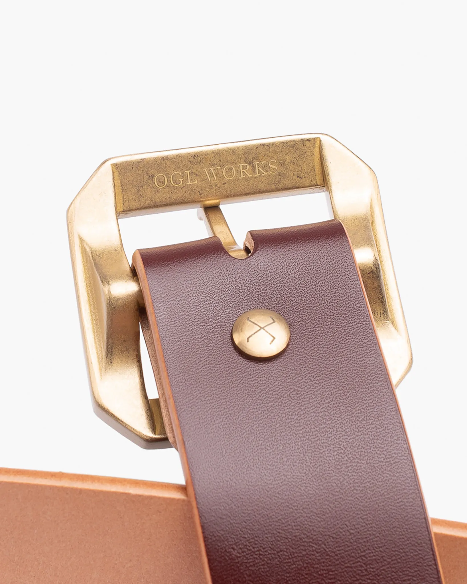 OGL Single Prong Garrison Buckle Leather Belt - Hand-Dyed Brown sold by Iron Heart product image thumbnail 5