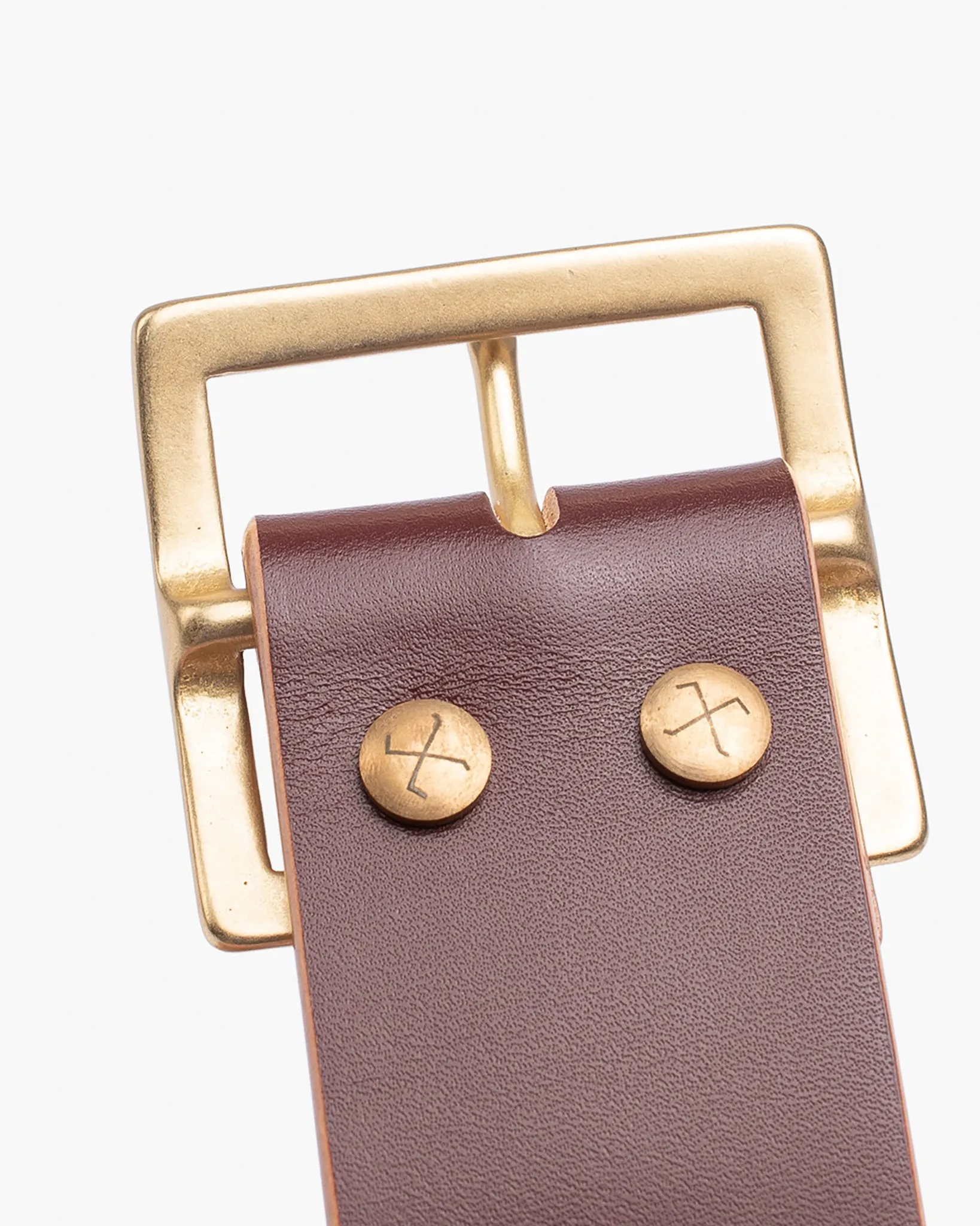 OGL Vintage 1.75" Leather Belt - Hand-Dyed Brown sold by Iron Heart product image thumbnail 5