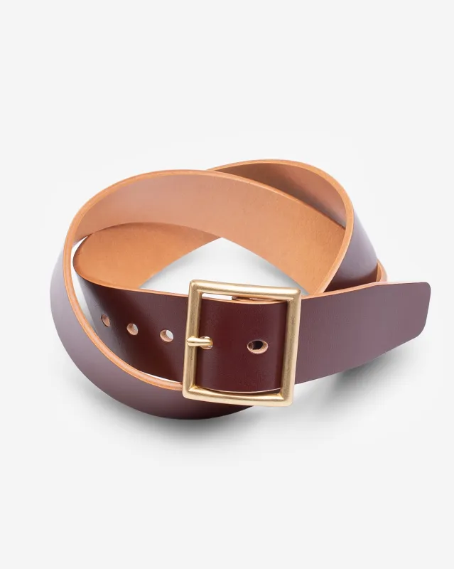 OGL Vintage 1.75" Leather Belt - Hand-Dyed Brown sold by Iron Heart