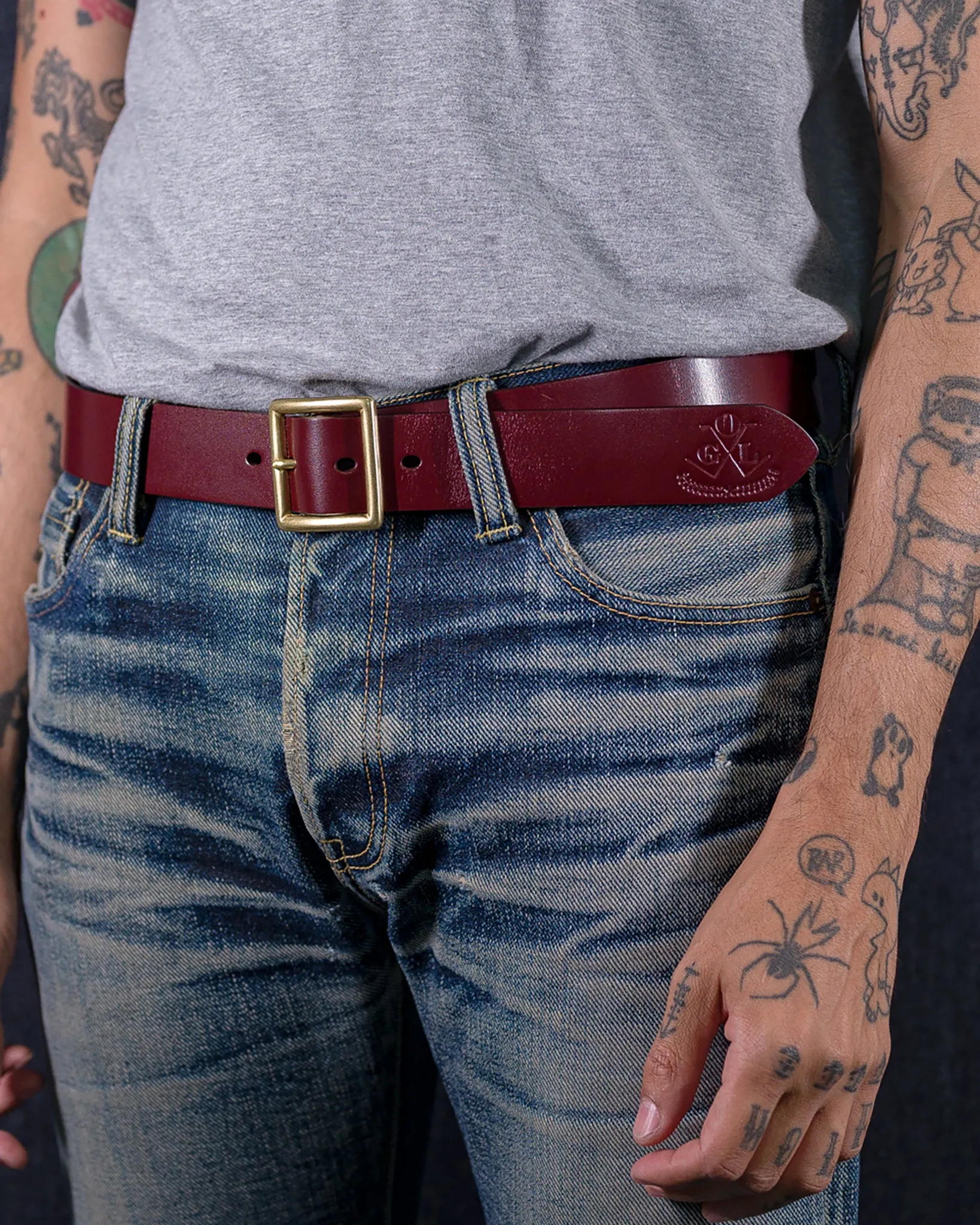 OGL Vintage Buckle Leather Belt - Tan sold by Iron Heart product image thumbnail 2