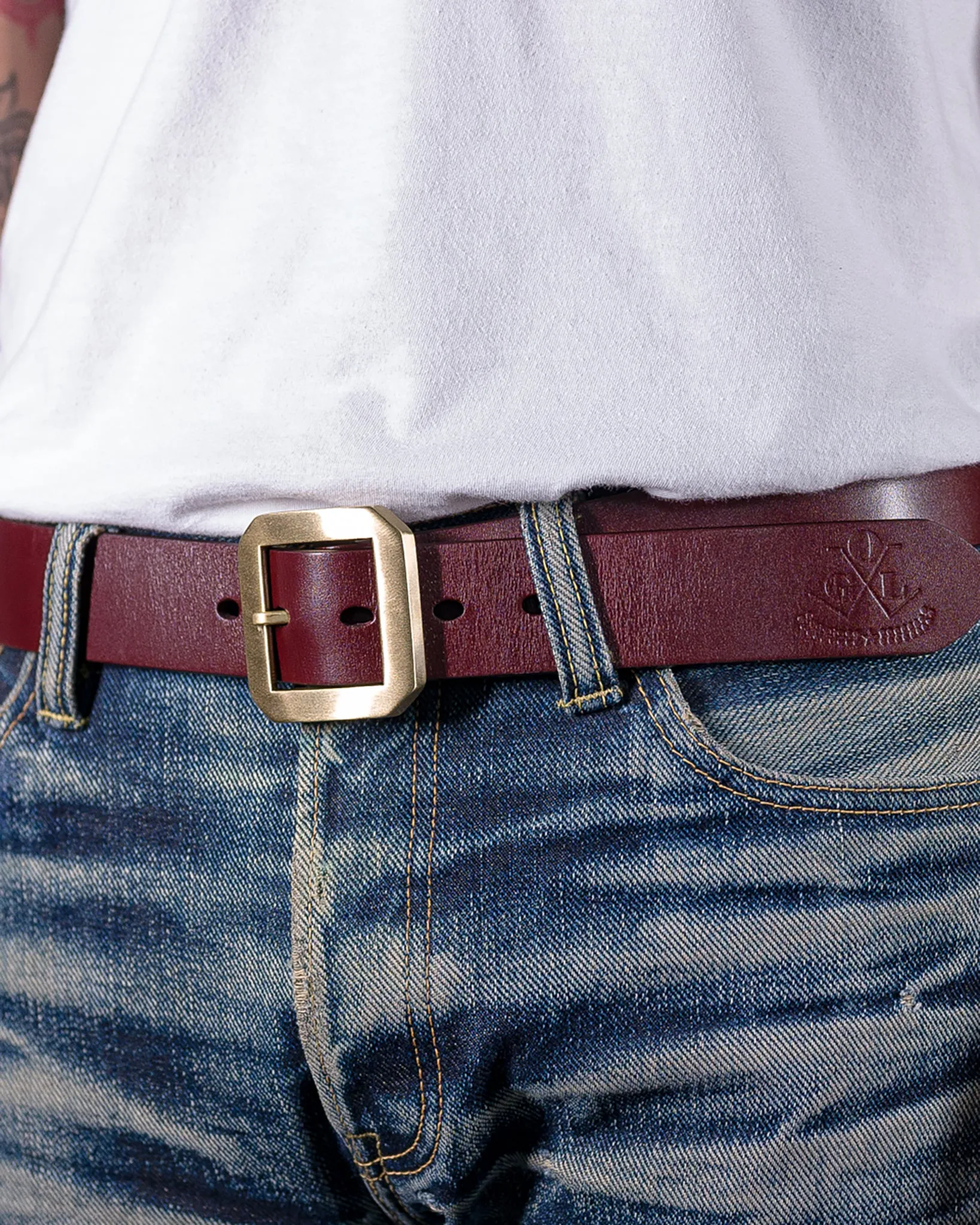 OGL Single Prong Garrison Buckle Leather Belt - Tan sold by Iron Heart product image thumbnail 2