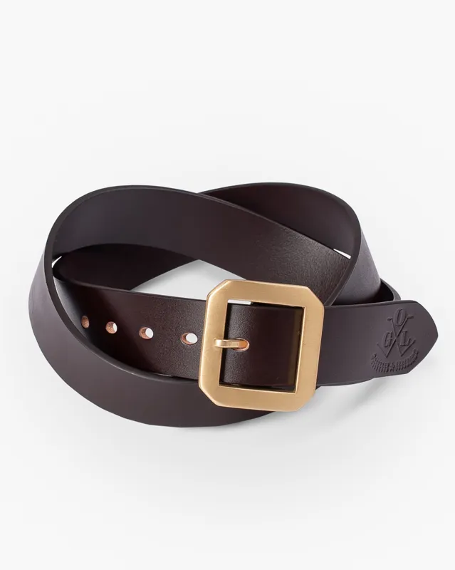 OGL Single Prong Garrison Buckle Leather Belt  - Brown sold by Iron Heart