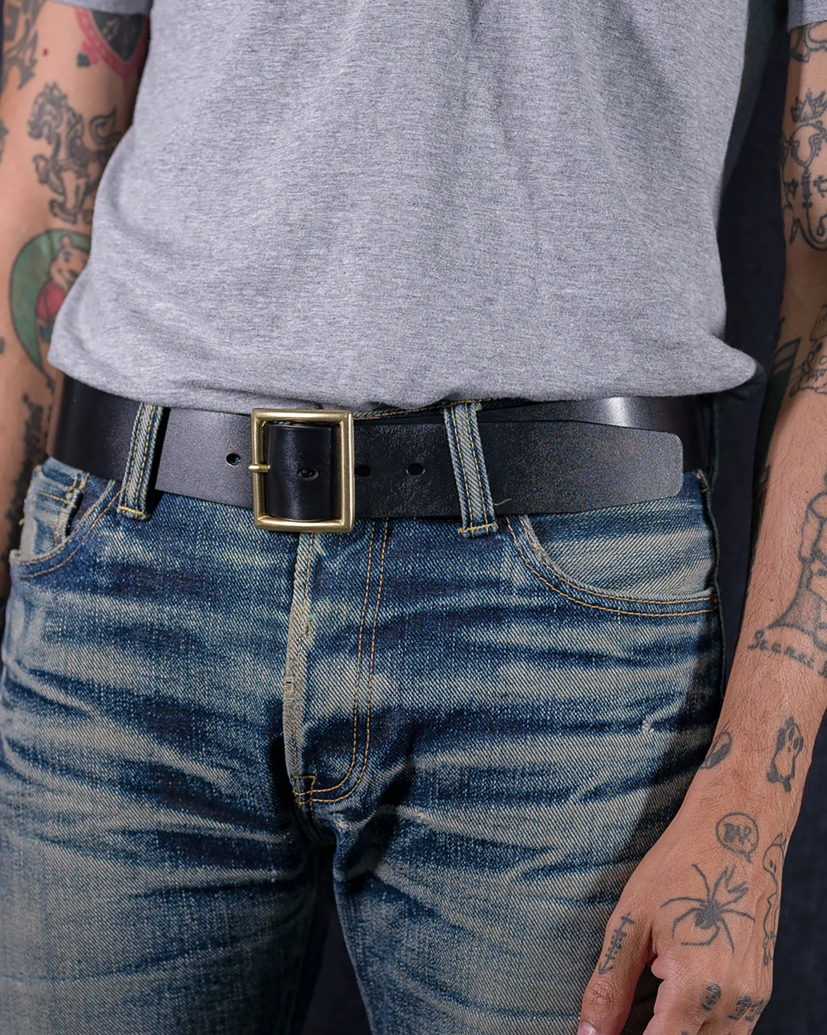 OGL Vintage 1.75" Leather Belt - Black sold by Iron Heart product image thumbnail 2