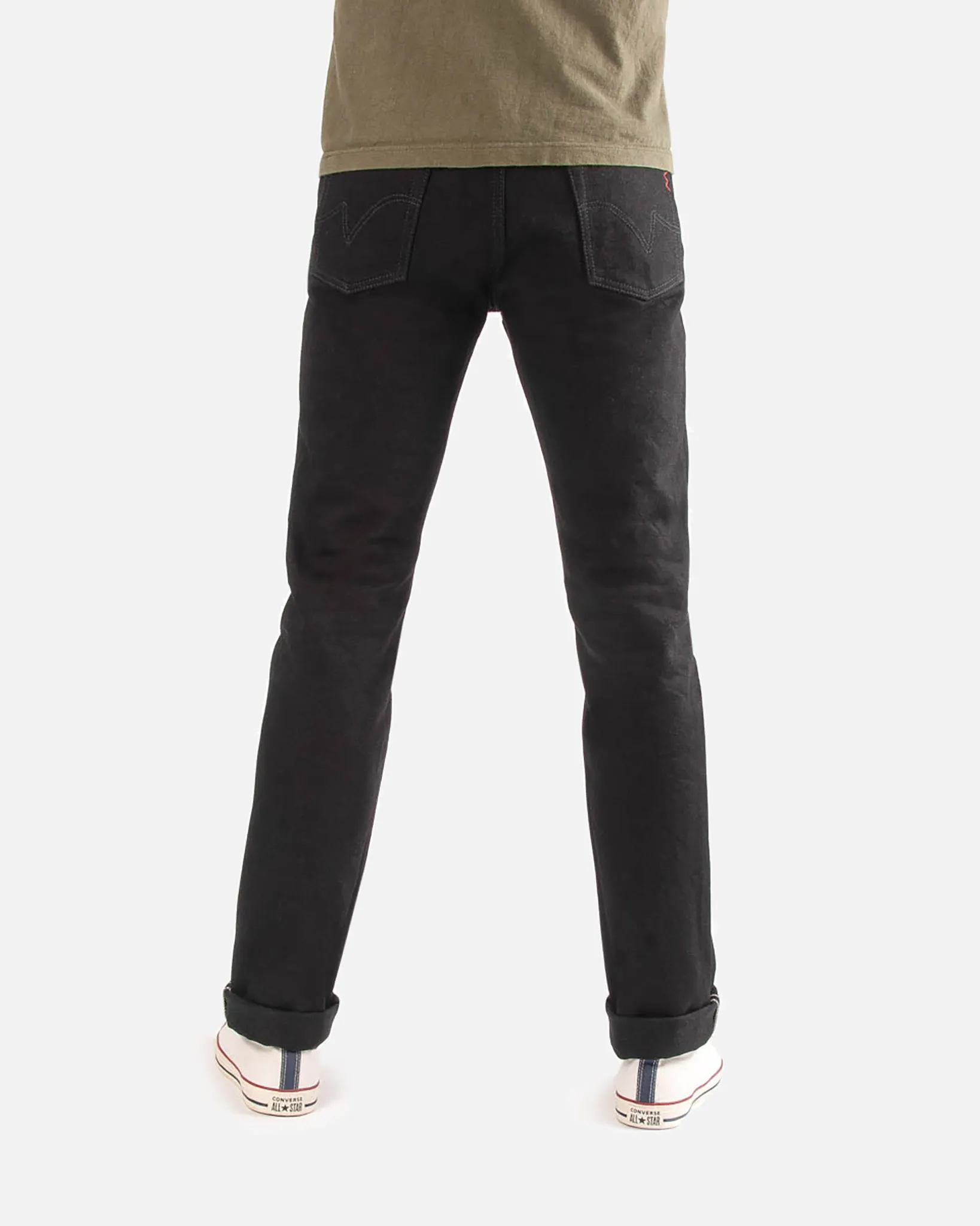 21oz Selvedge Denim Relaxed Tapered Cut Jeans - Superblack (Fades To Grey) sold by Iron Heart product image thumbnail 3