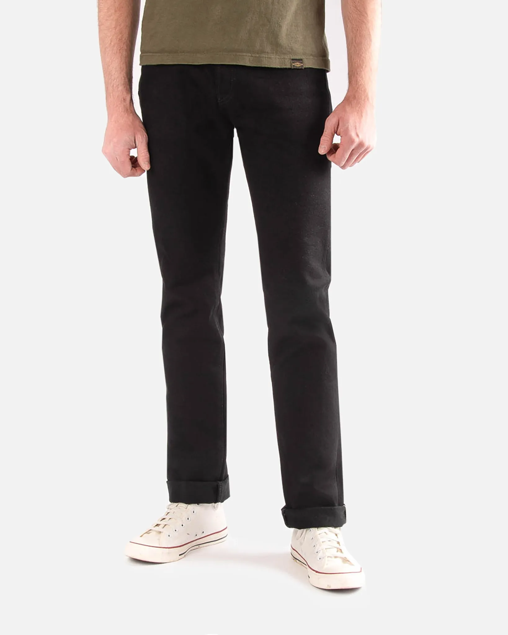 21oz Selvedge Denim Relaxed Tapered Cut Jeans - Superblack (Fades To Grey) sold by Iron Heart product image thumbnail 2