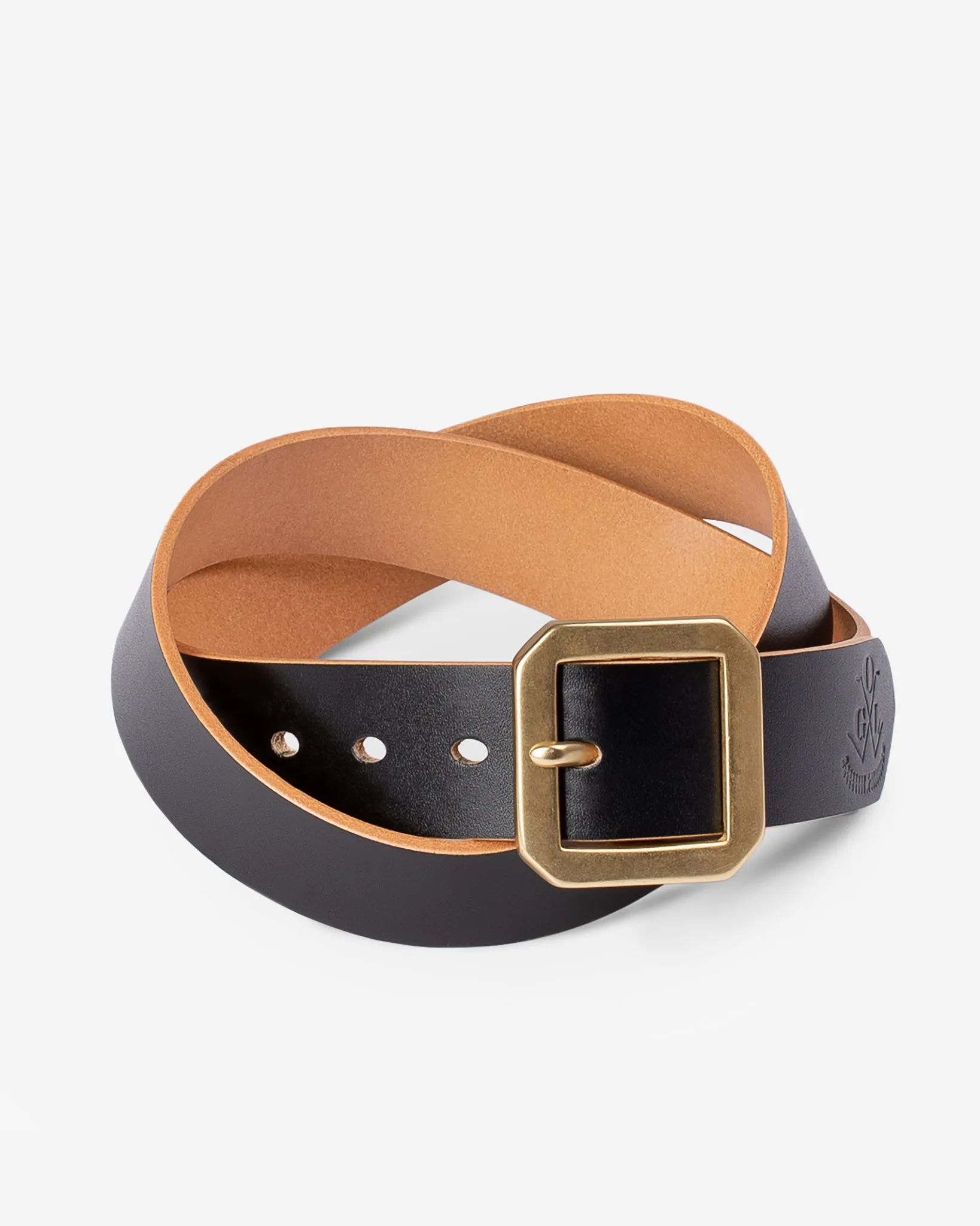 OGL Single Prong Garrison Buckle Leather Belt - Hand-Dyed Black sold by Iron Heart