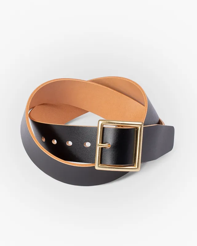 OGL Vintage 1.75" Leather Belt - Hand-Dyed Black sold by Iron Heart