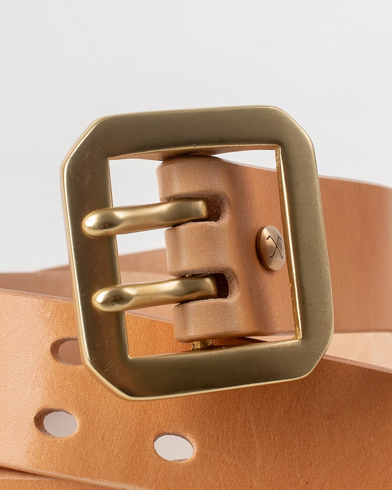 OGL Double Prong Garrison Buckle Leather Belt - Natural sold by Iron Heart product image thumbnail 4