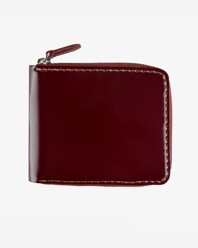 Zip-Secured Shell Cordovan Wallet - Oxblood sold by Iron Heart