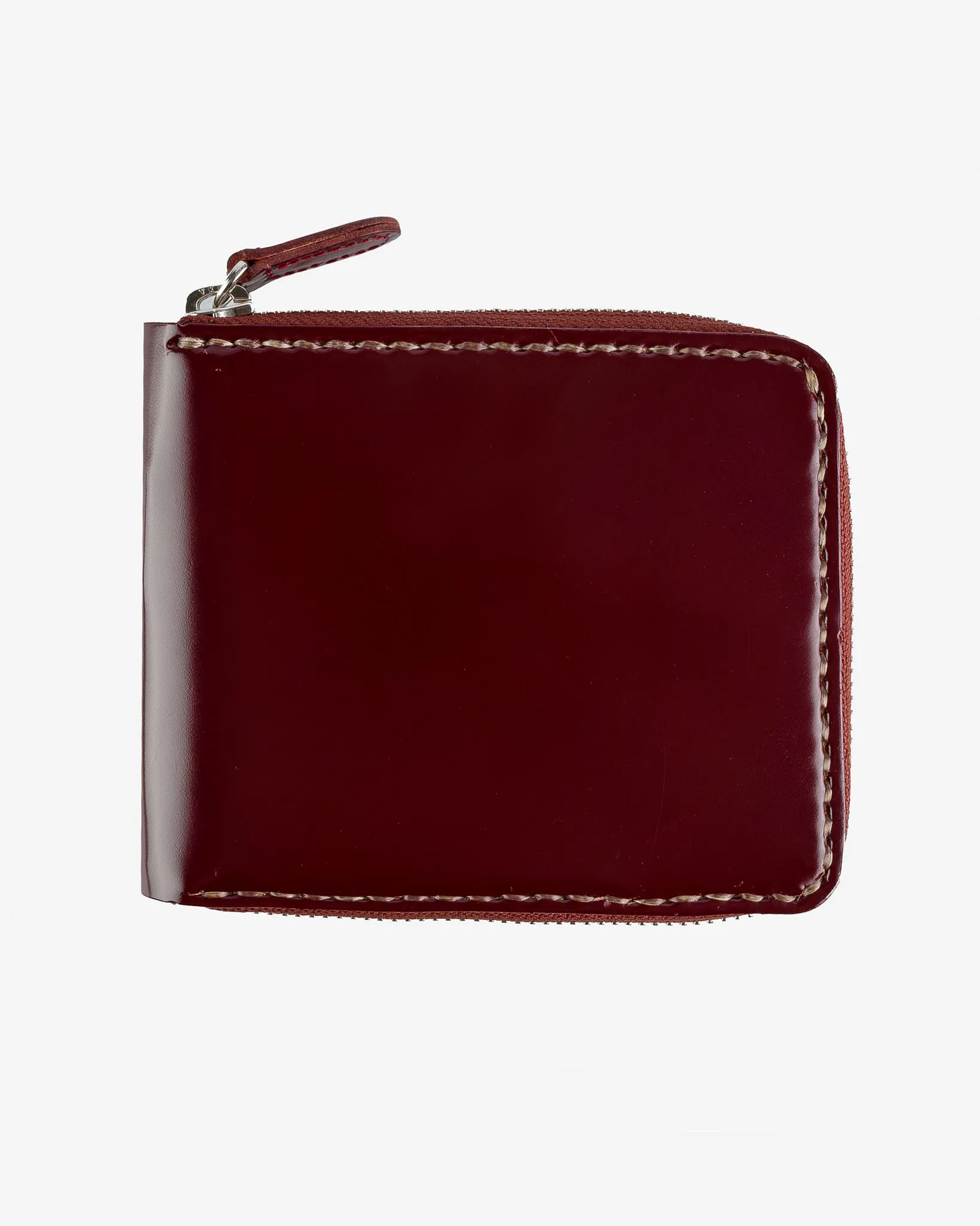 Zip-Secured Shell Cordovan Wallet - Oxblood sold by Iron Heart