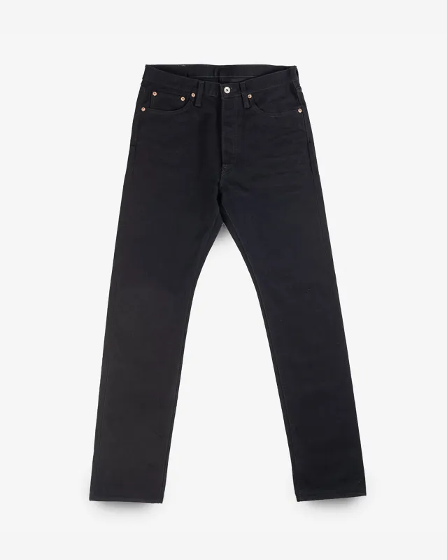 14oz Selvedge Denim Relaxed Tapered Cut Jeans - Black/Black sold by Iron Heart