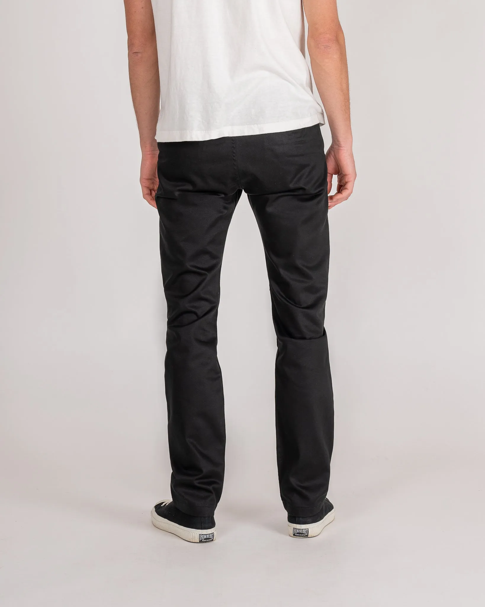 9oz Mercerised Selvedge Cotton Slim Tapered Chinos - Black sold by Iron Heart product image thumbnail 4