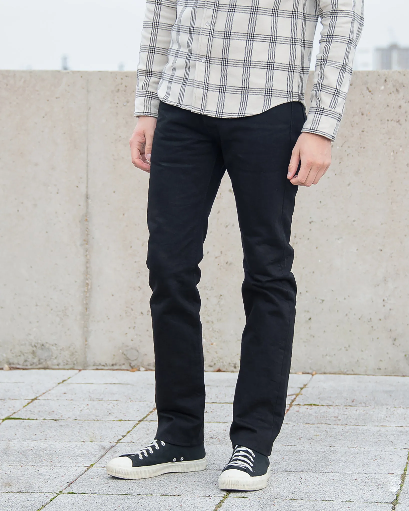 14oz Selvedge Denim Slim Tapered Cut Jeans - Black/Black sold by Iron Heart product image thumbnail 4