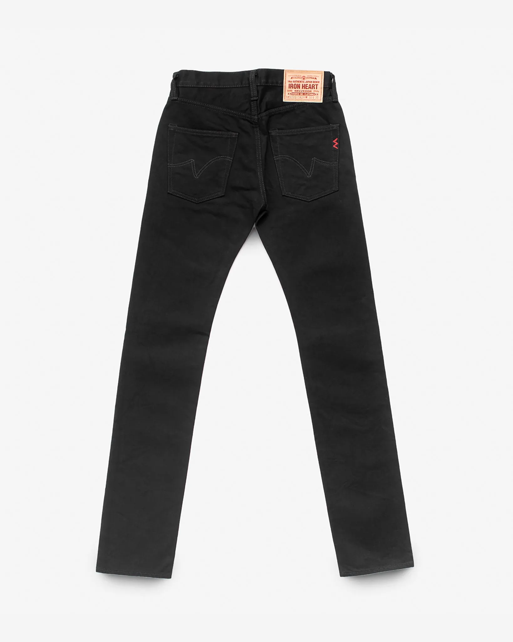 14oz Selvedge Denim Slim Tapered Cut Jeans - Black/Black sold by Iron Heart product image thumbnail 5