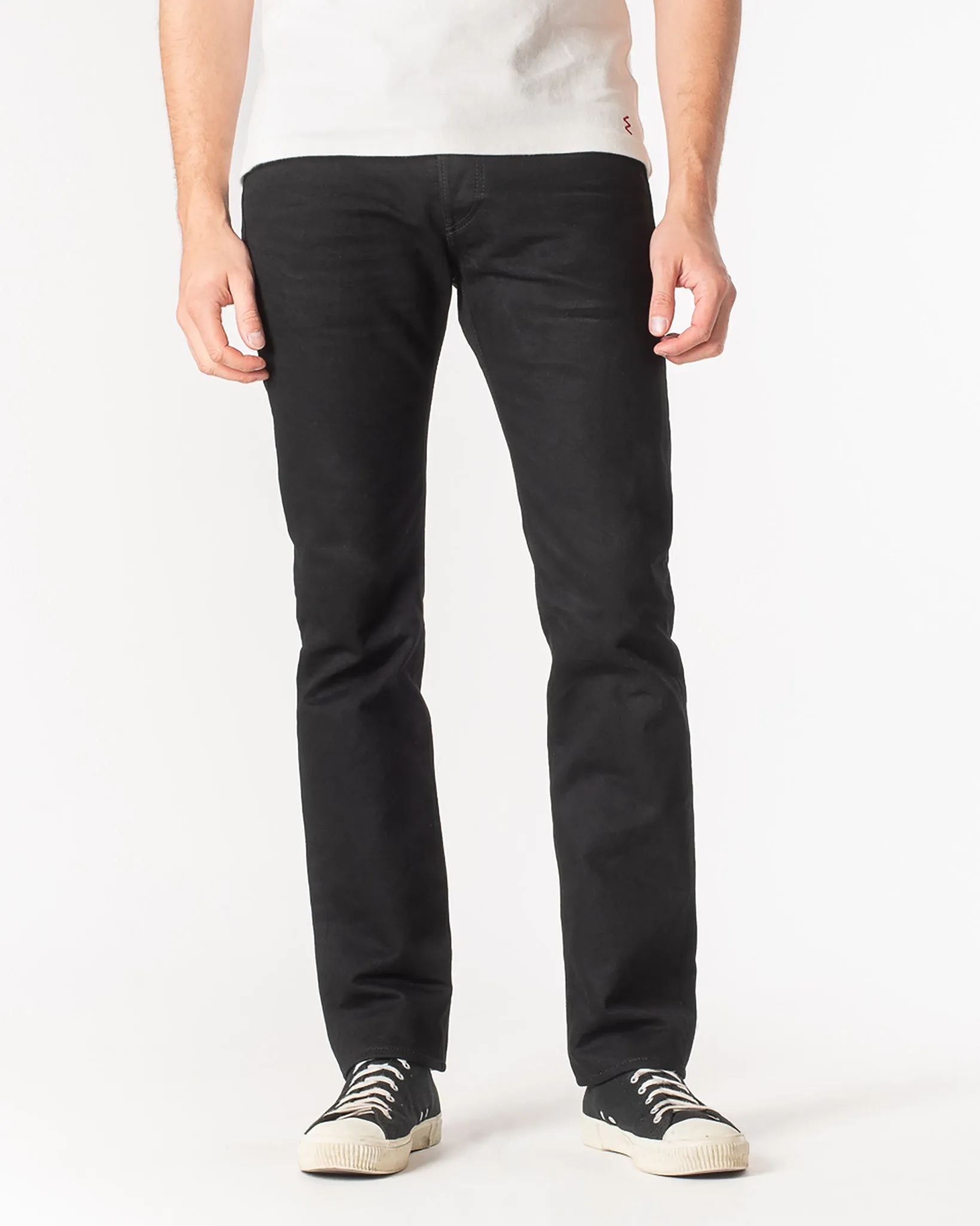 14oz Selvedge Denim Slim Tapered Cut Jeans - Black/Black sold by Iron Heart product image thumbnail 2