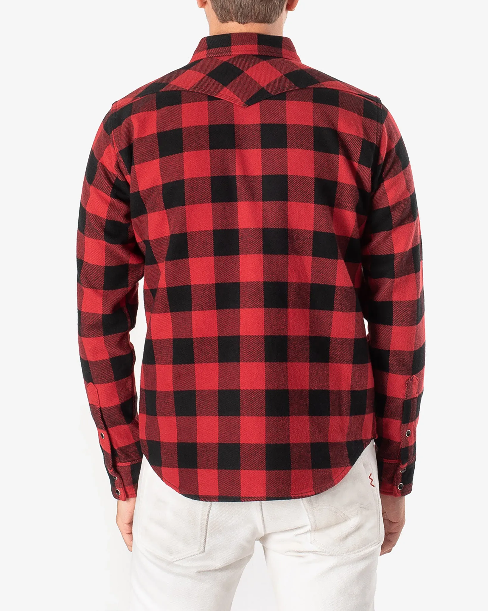 Ultra Heavy Flannel Buffalo Check Western Shirt - Red/Black sold by Iron Heart product image thumbnail 3