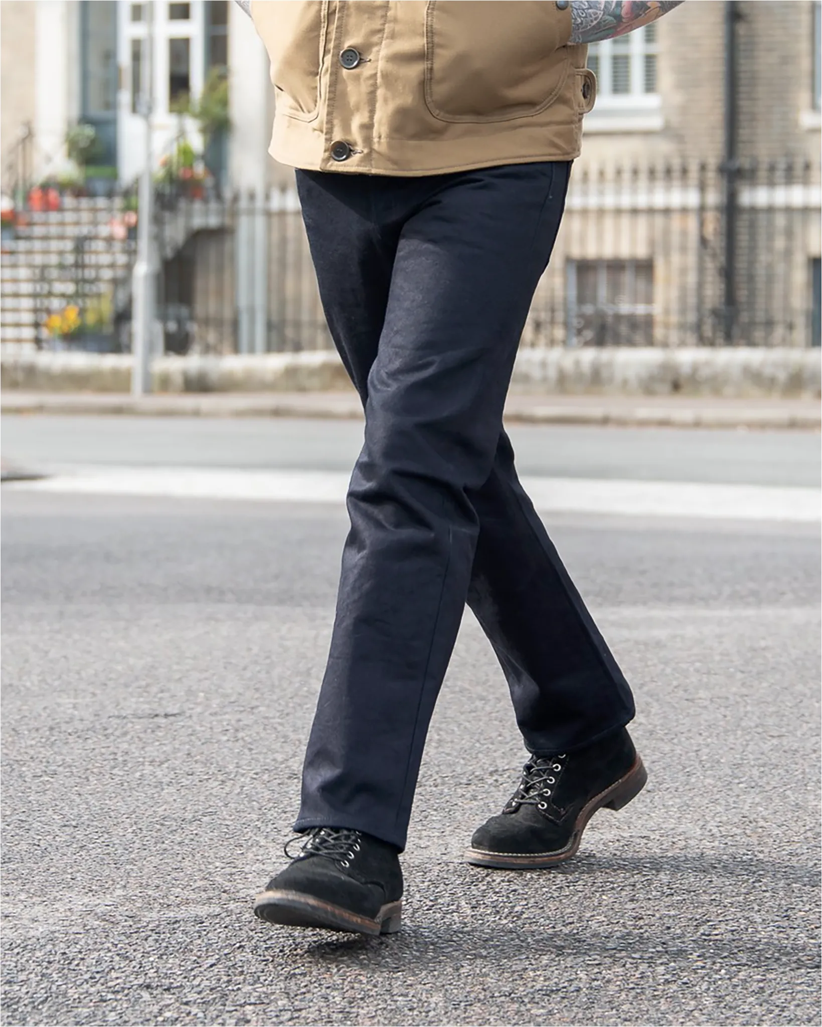 14oz Selvedge Denim Straight Cut Jeans - Indigo/Black sold by Iron Heart product image thumbnail 4