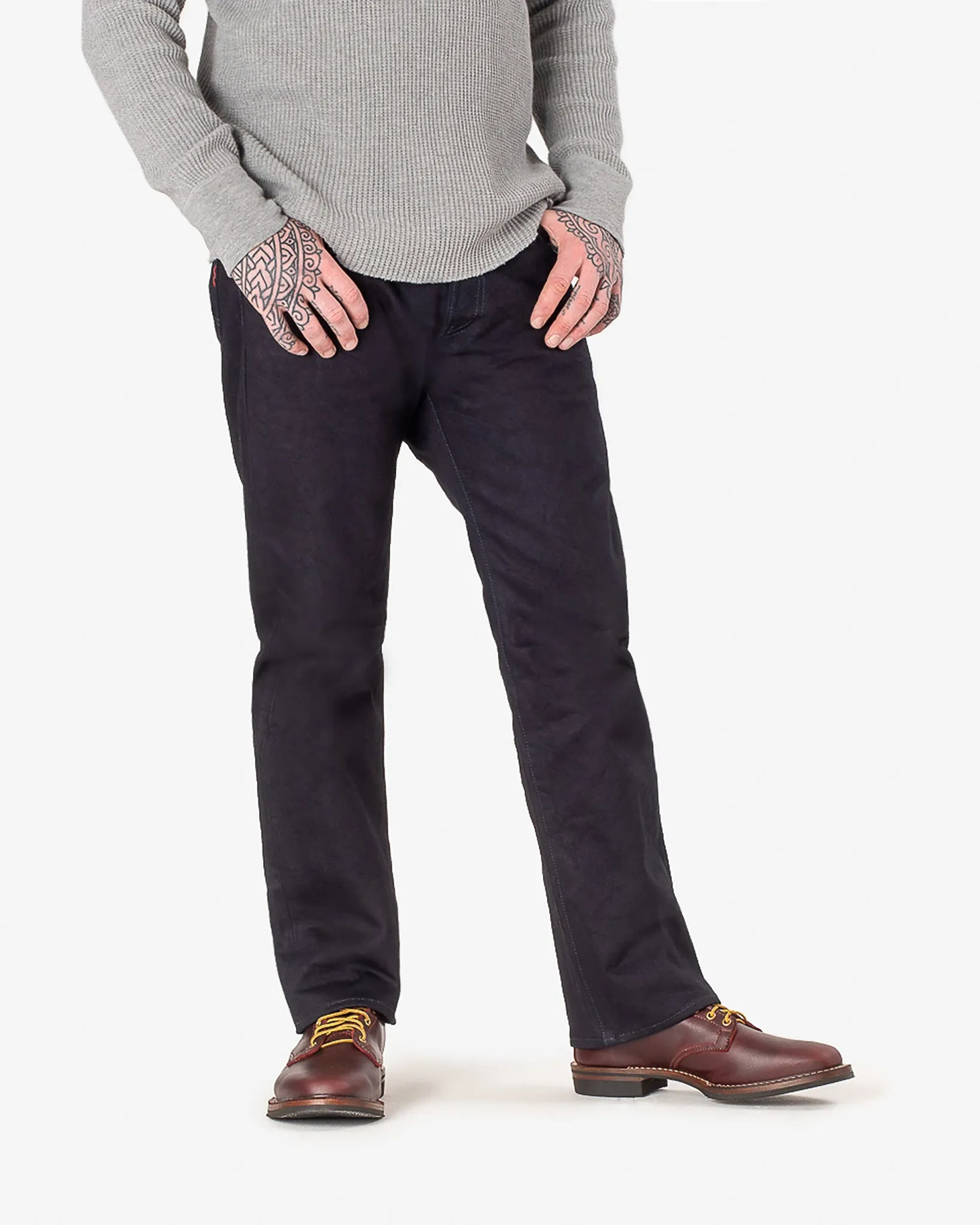 14oz Selvedge Denim Straight Cut Jeans - Indigo/Black sold by Iron Heart product image thumbnail 2