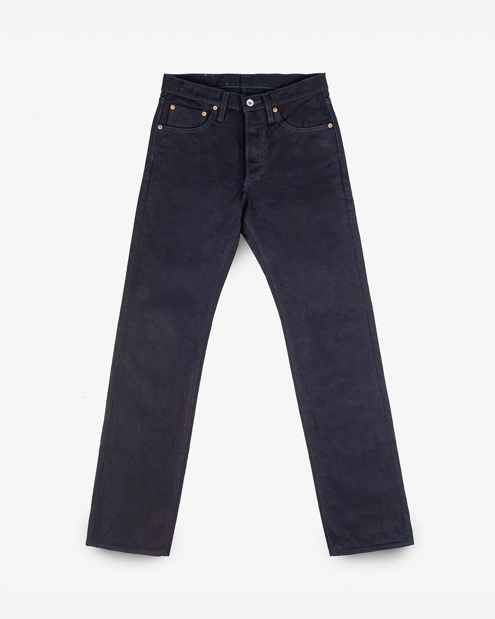14oz Selvedge Denim Straight Cut Jeans - Indigo/Black sold by Iron Heart
