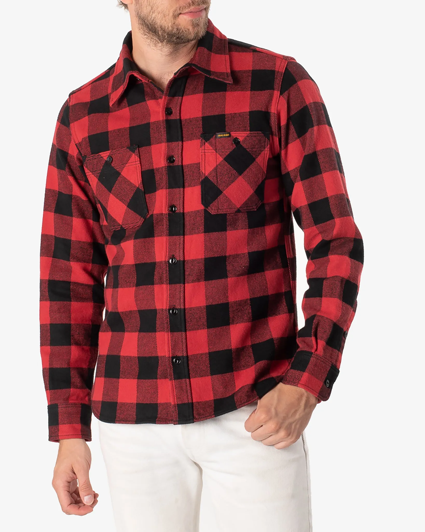 Ultra Heavy Flannel Buffalo Check Work Shirt - Red/Black sold by Iron Heart product image thumbnail 2