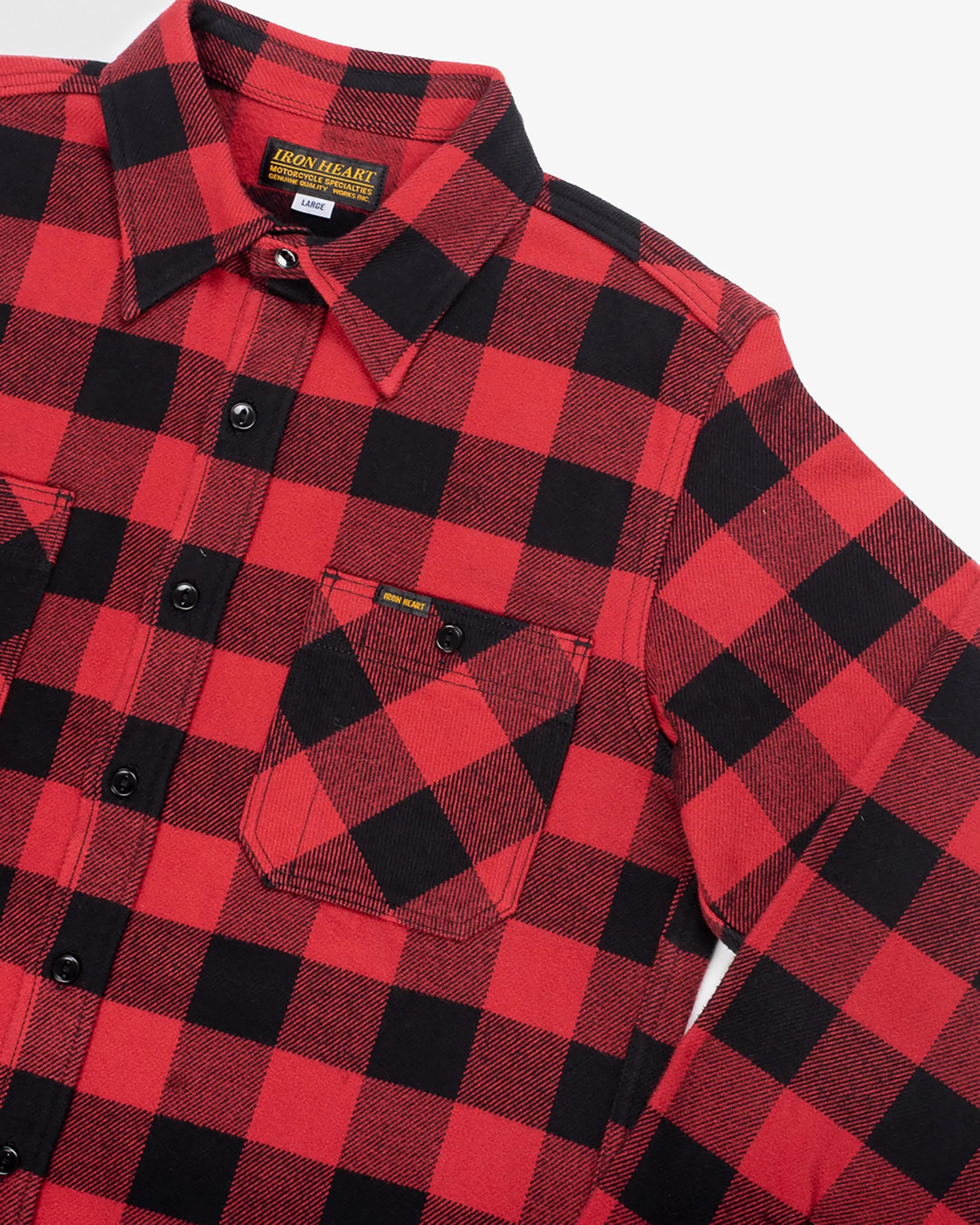Ultra Heavy Flannel Buffalo Check Work Shirt - Red/Black sold by Iron Heart product image thumbnail 5