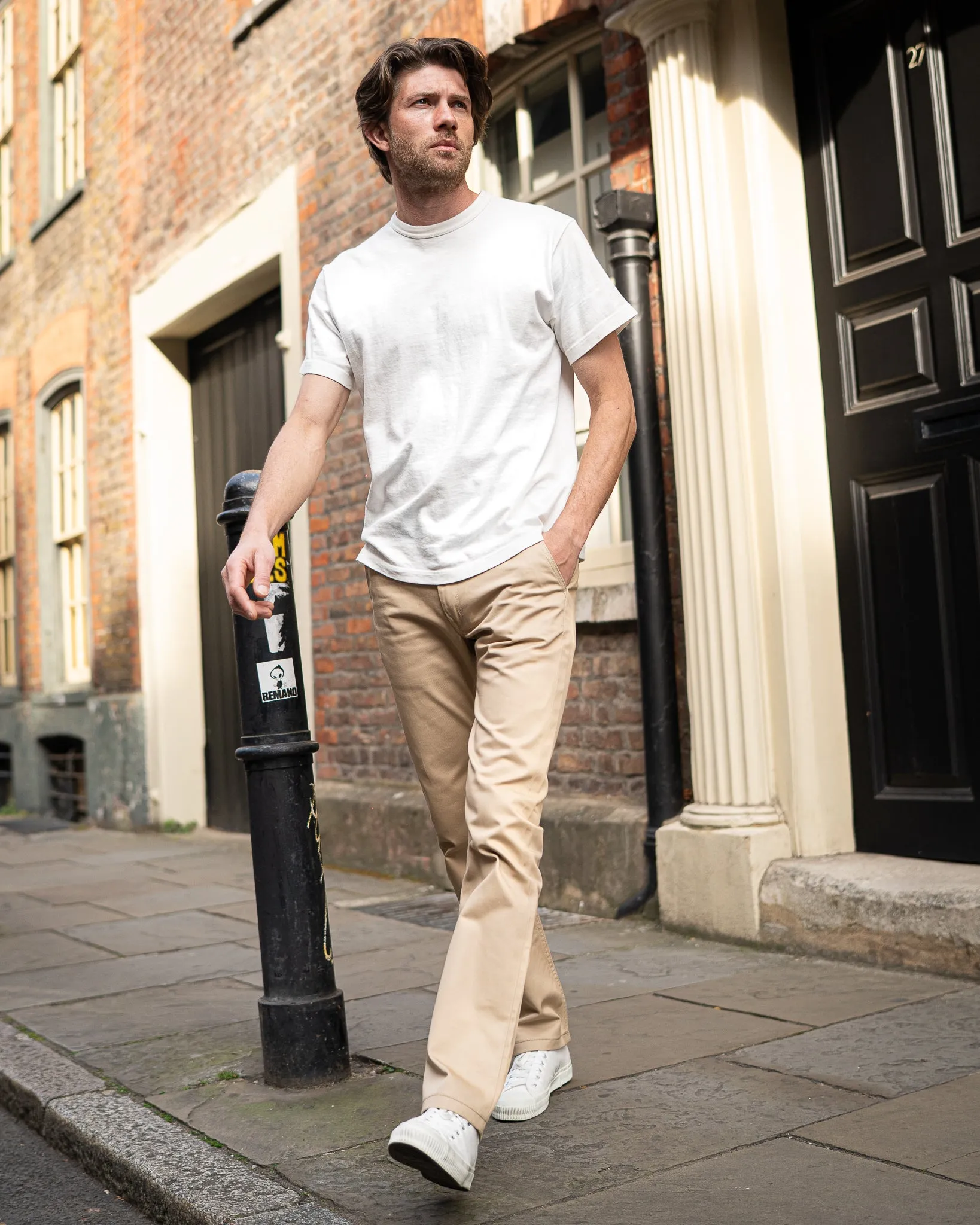 9oz Mercerised Selvedge Cotton Slim Tapered Chinos - Khaki sold by Iron Heart product image thumbnail 4