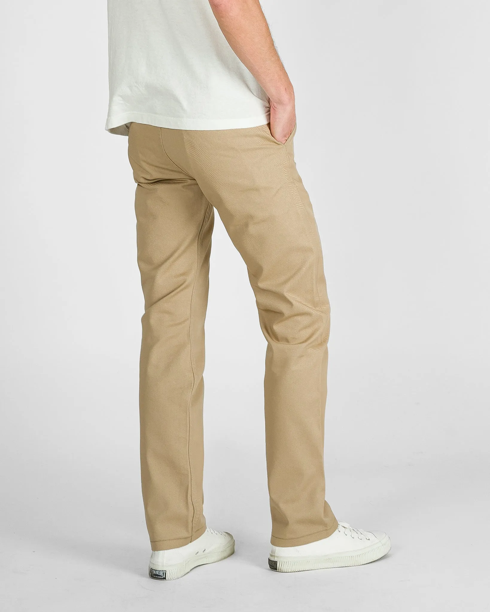 9oz Mercerised Selvedge Cotton Slim Tapered Chinos - Khaki sold by Iron Heart product image thumbnail 3