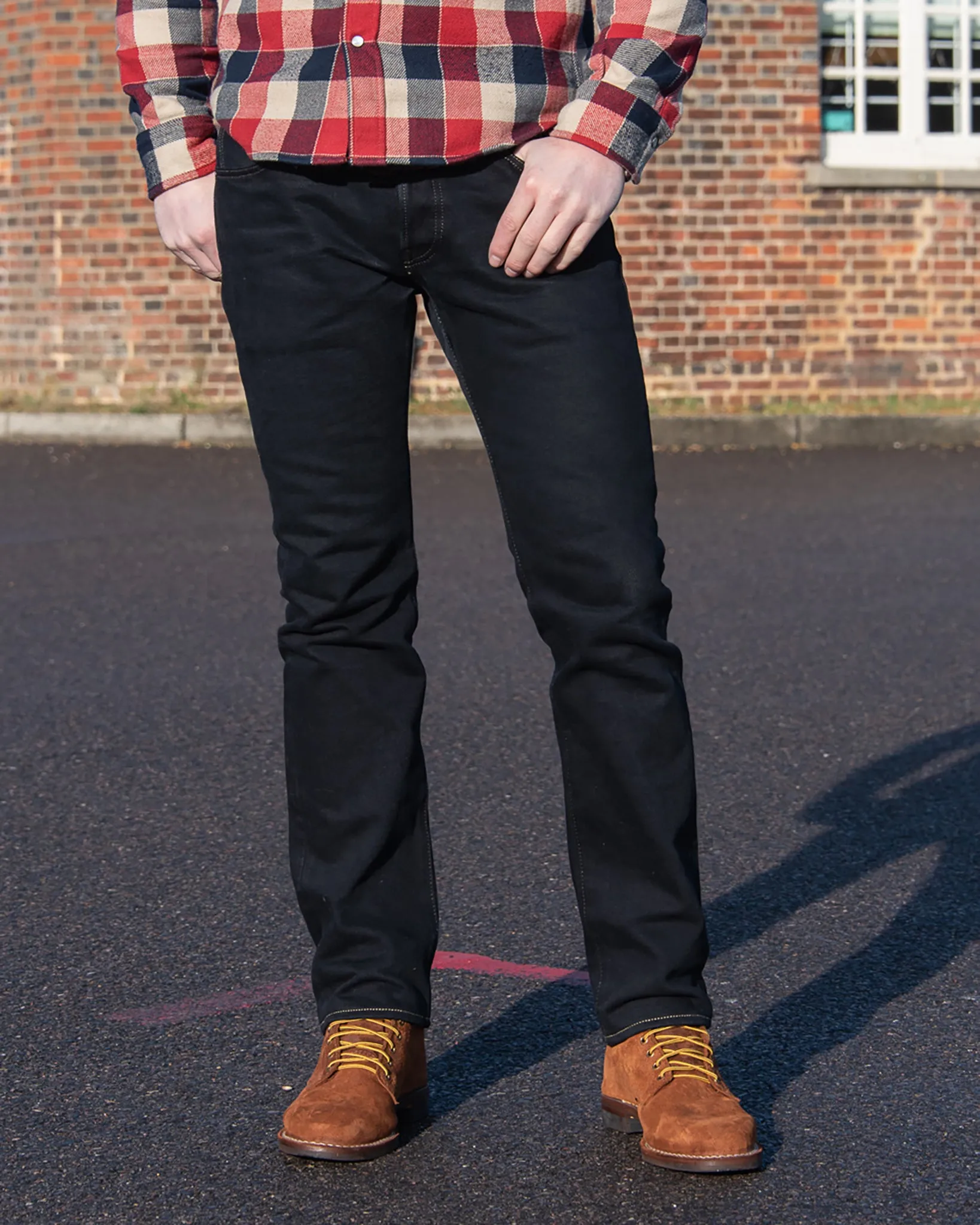 21oz Selvedge Denim Slim Tapered Cut Jeans - Indigo Overdyed Black sold by Iron Heart product image thumbnail 4