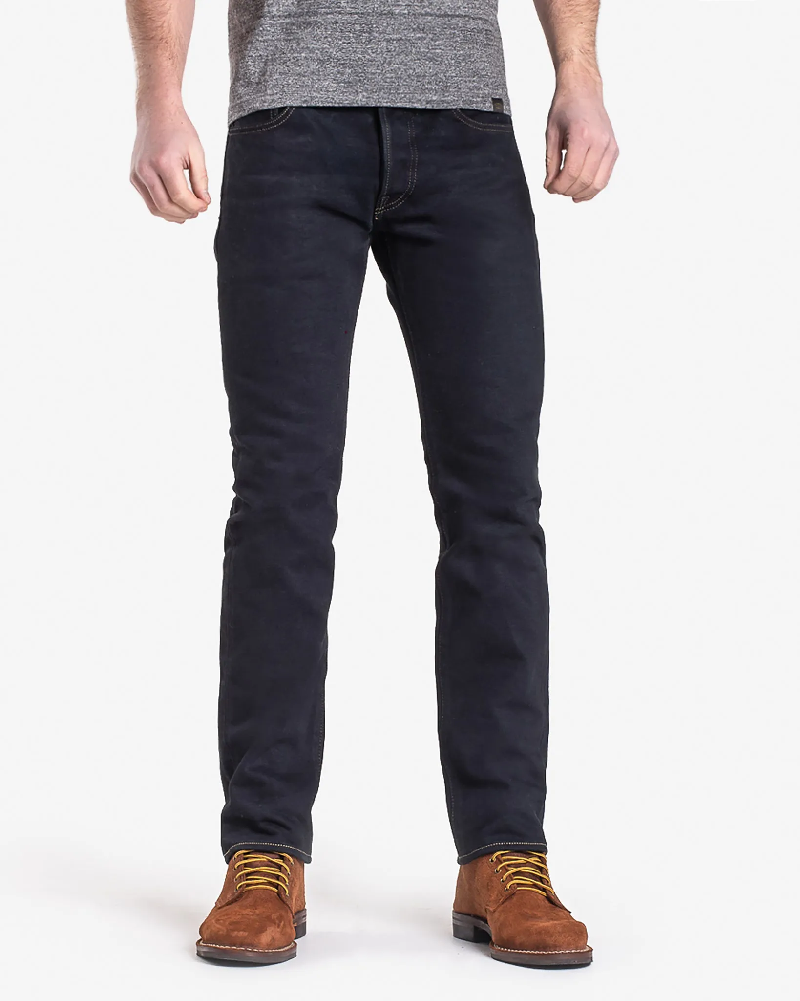 21oz Selvedge Denim Slim Tapered Cut Jeans - Indigo Overdyed Black sold by Iron Heart product image thumbnail 2