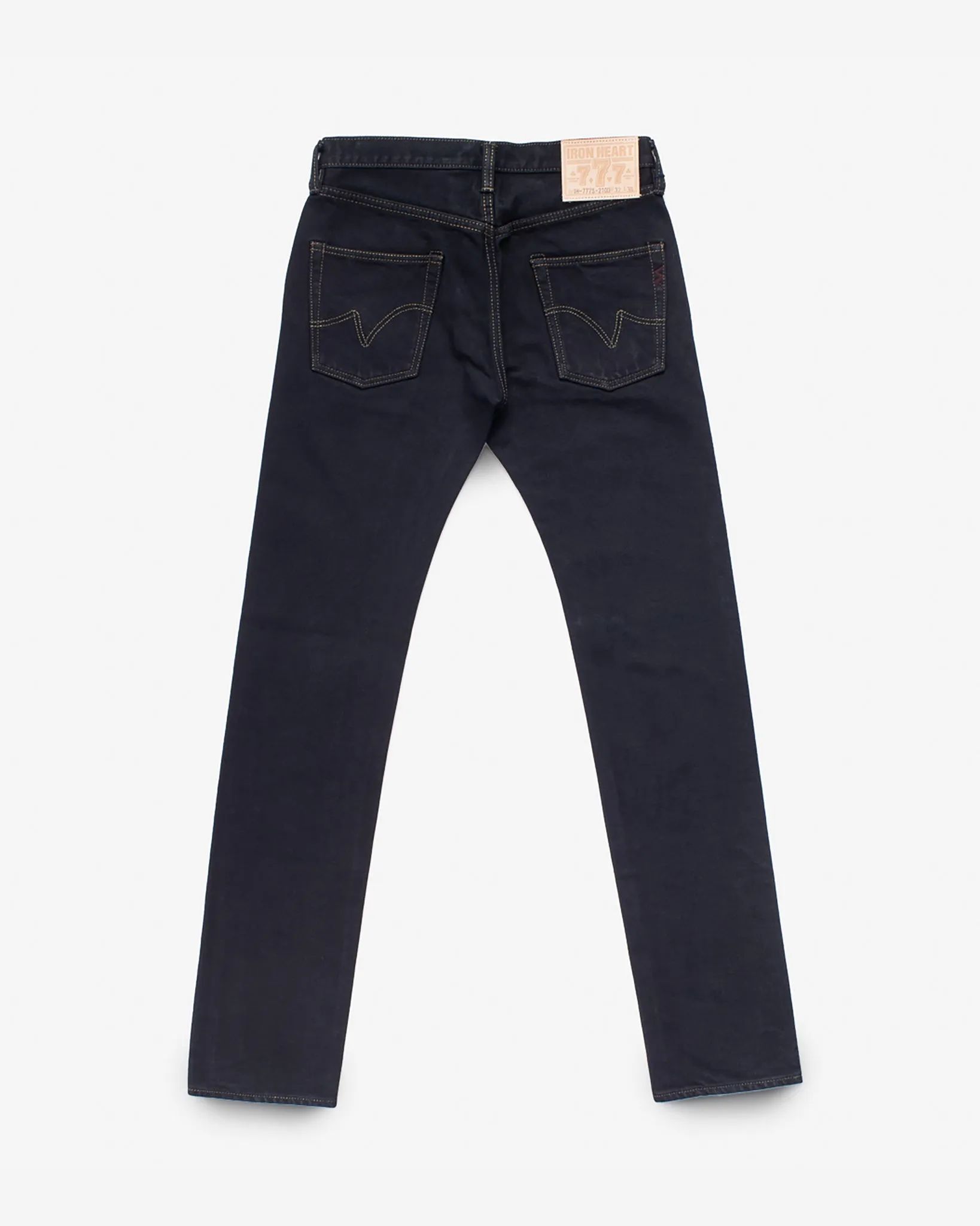 21oz Selvedge Denim Slim Tapered Cut Jeans - Indigo Overdyed Black sold by Iron Heart product image thumbnail 5