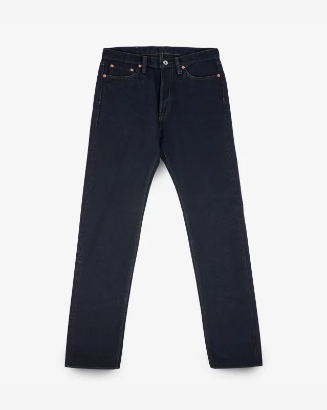 21oz Selvedge Denim Relaxed Tapered Cut Jeans - Indigo Overdyed Black sold by Iron Heart