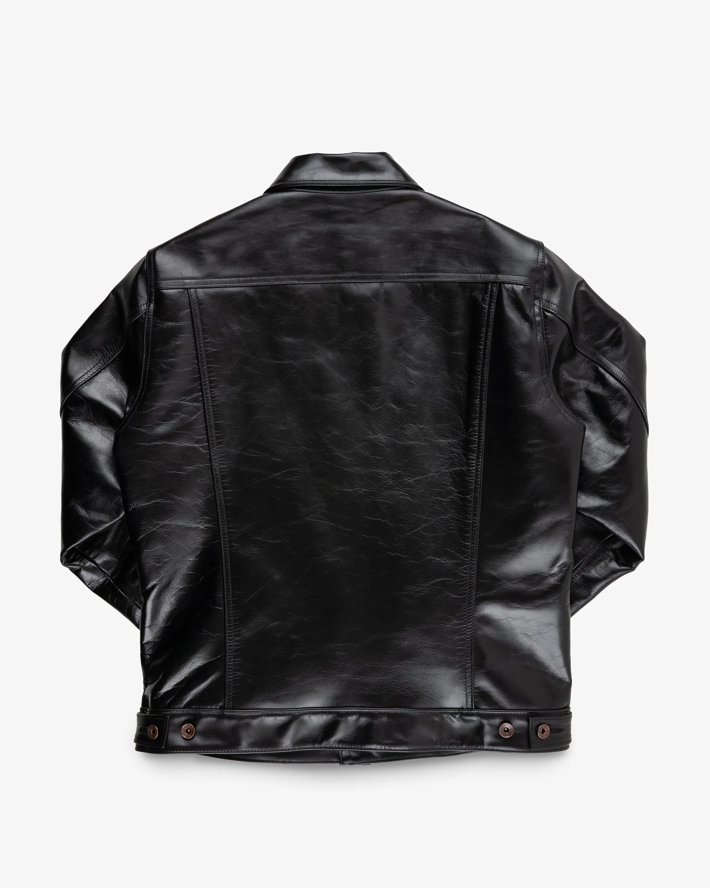 Japanese Horsehide Modified Type III Jacket - Black (Tea-Core Dyed) sold by Iron Heart product image thumbnail 5