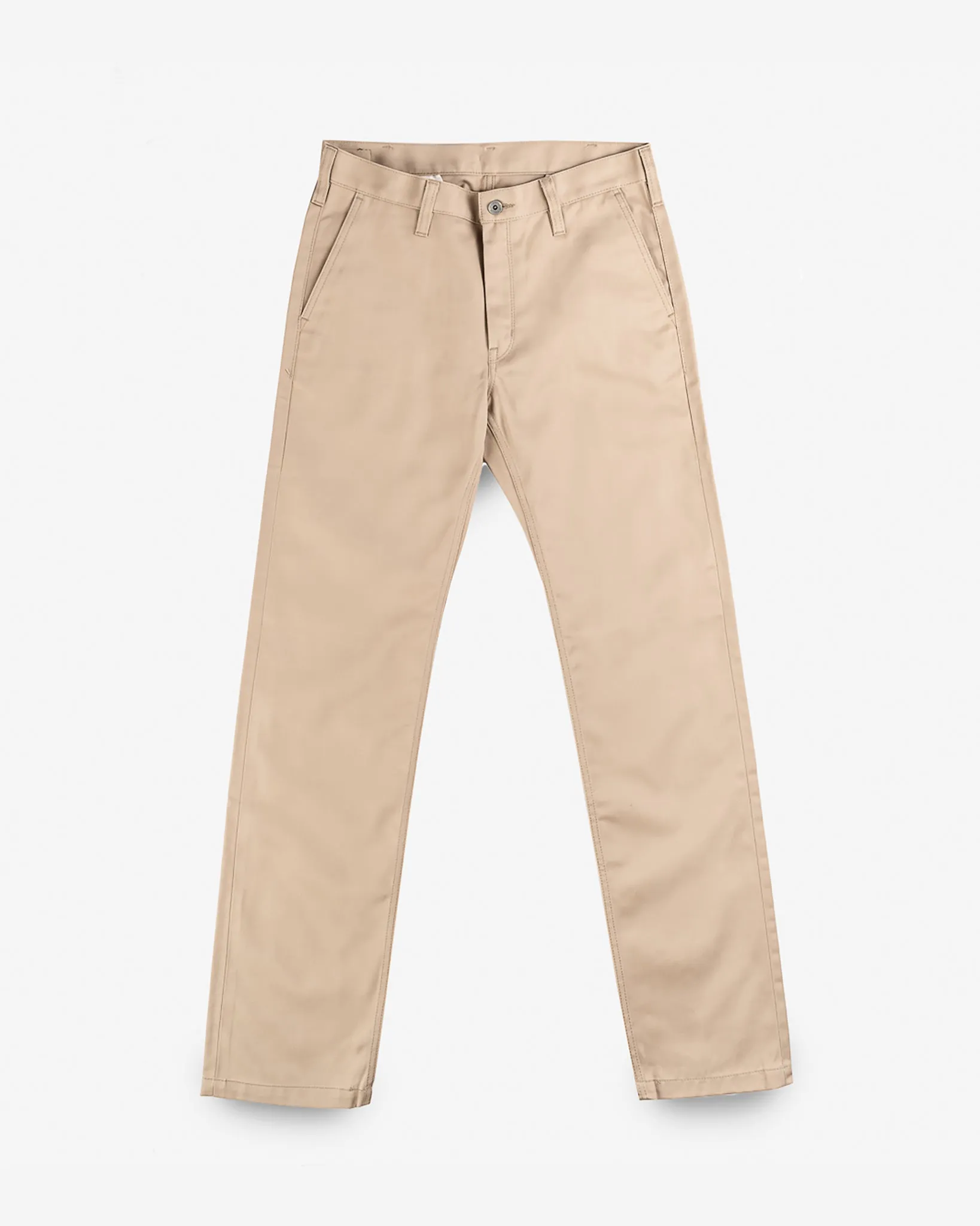 9oz Mercerised Selvedge Cotton Straight Cut Chinos - Khaki sold by Iron Heart