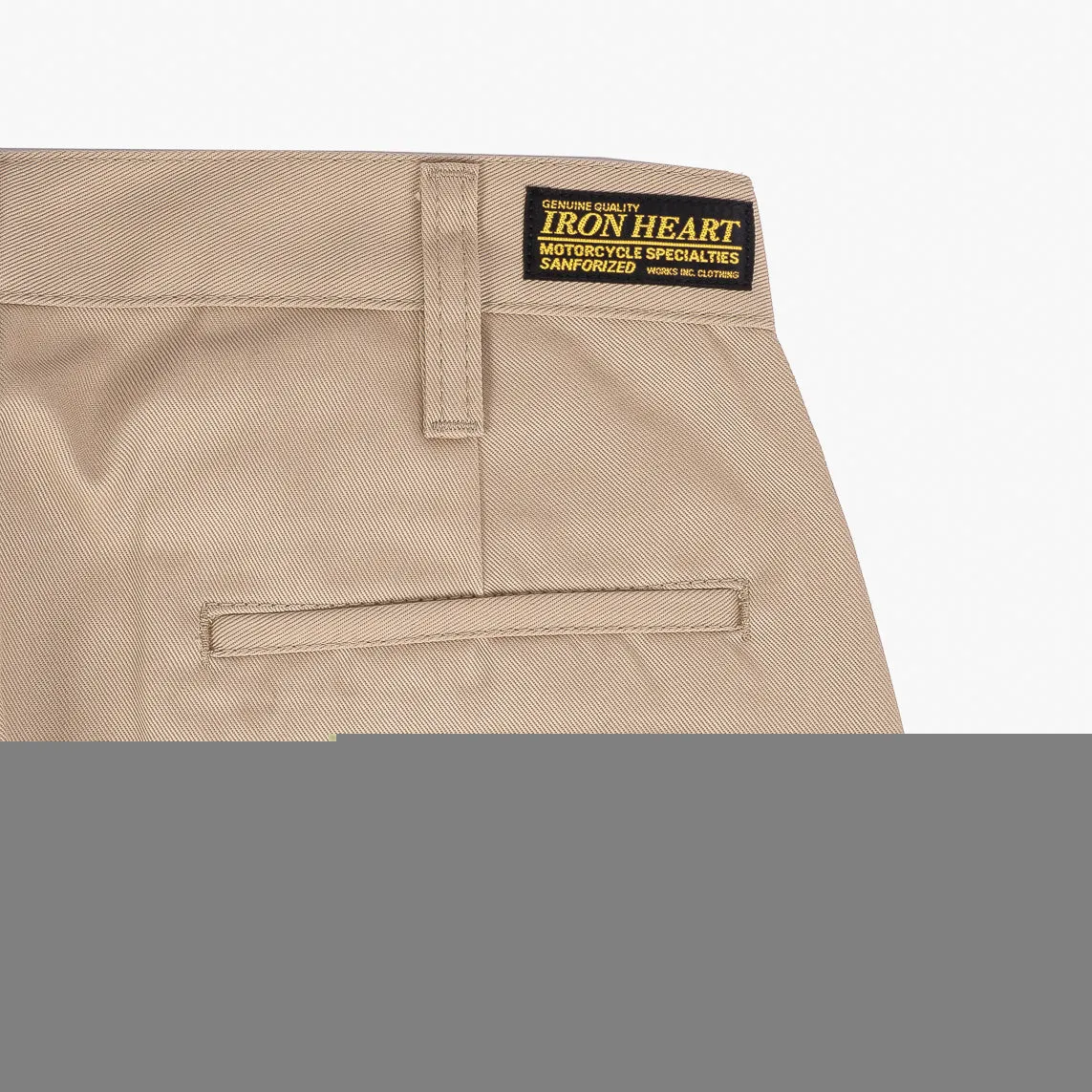 9oz Mercerised Selvedge Cotton Straight Cut Chinos - Khaki sold by Iron Heart product image thumbnail 5