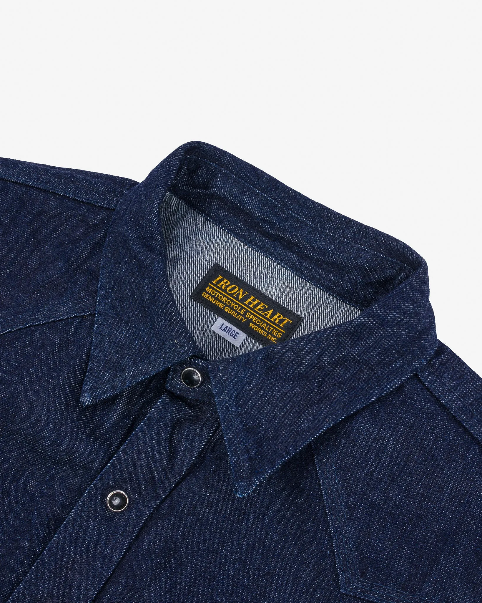 12oz Selvedge Denim Western Shirt With Tonal Stitching - Indigo sold by Iron Heart product image thumbnail 5