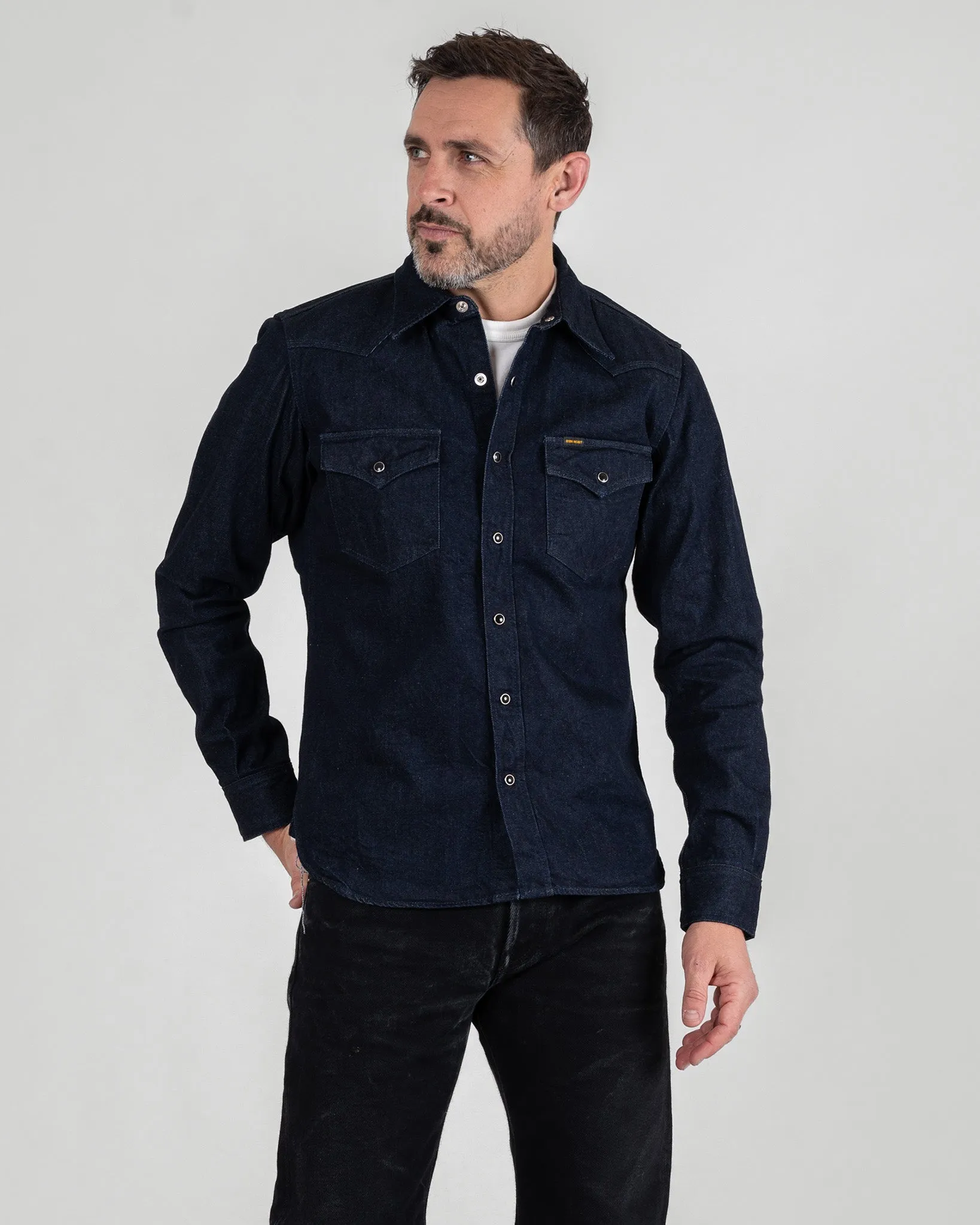 12oz Selvedge Denim Western Shirt With Tonal Stitching - Indigo sold by Iron Heart product image thumbnail 2