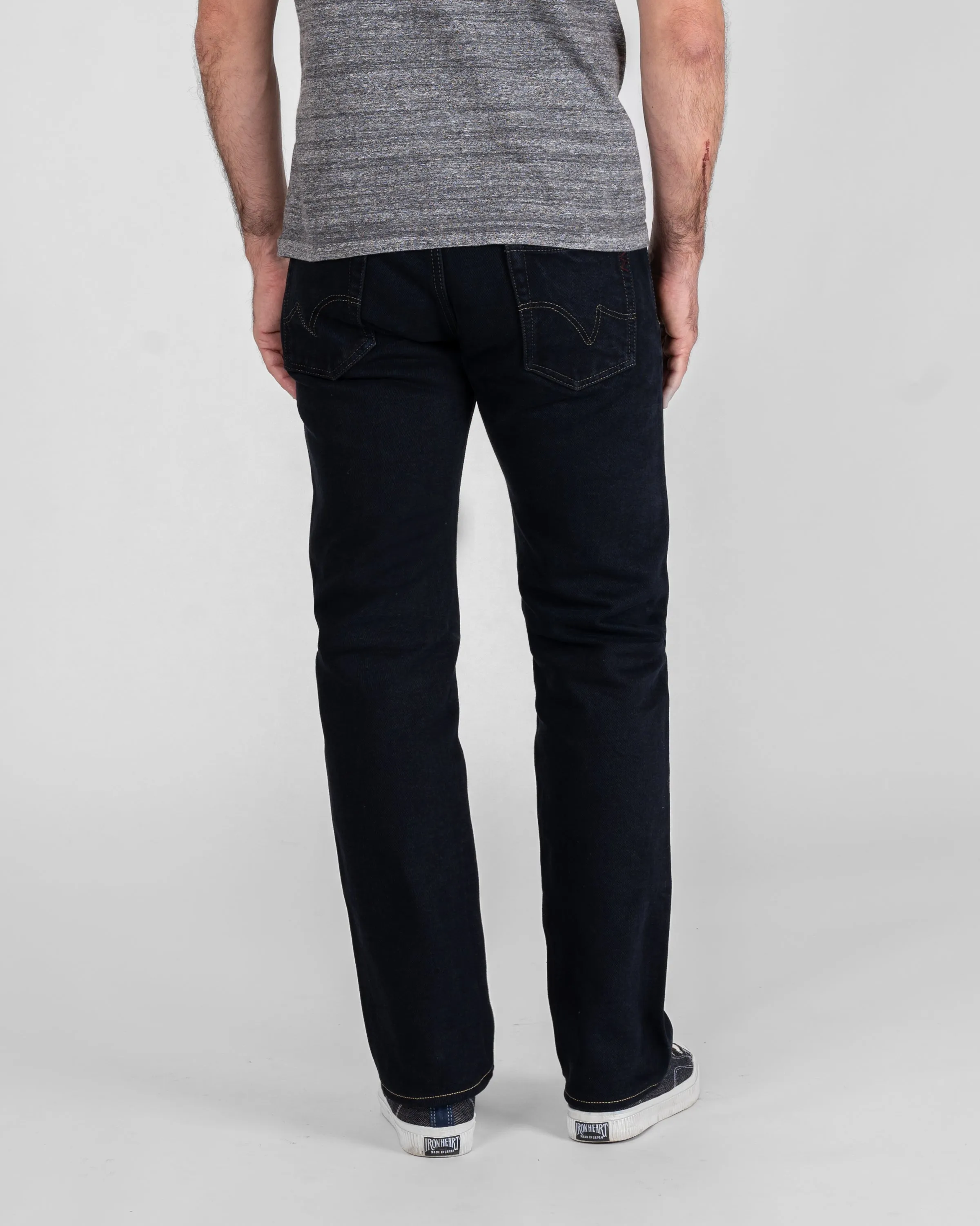 21oz Selvedge Denim Slim Straight Cut Jeans - Indigo Overdyed Black sold by Iron Heart product image thumbnail 3